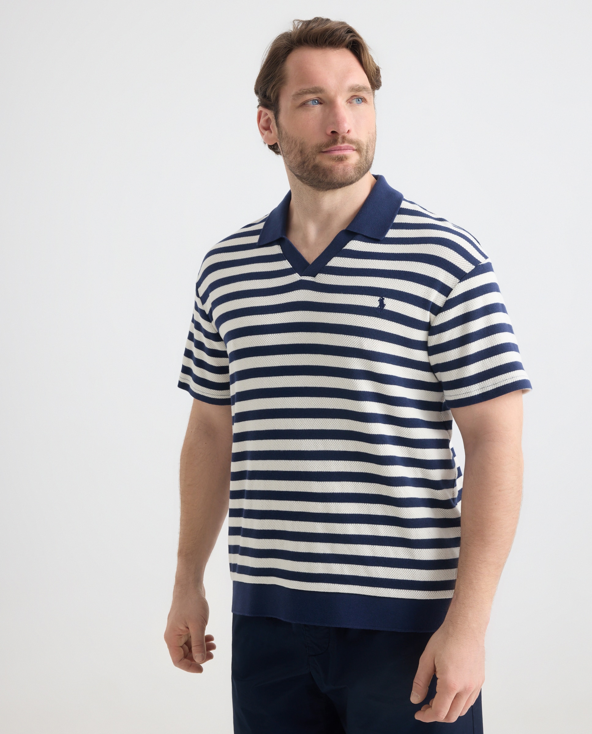 Imagem 0 de Polo de Algodão às Riscas Tamanhos Grandes