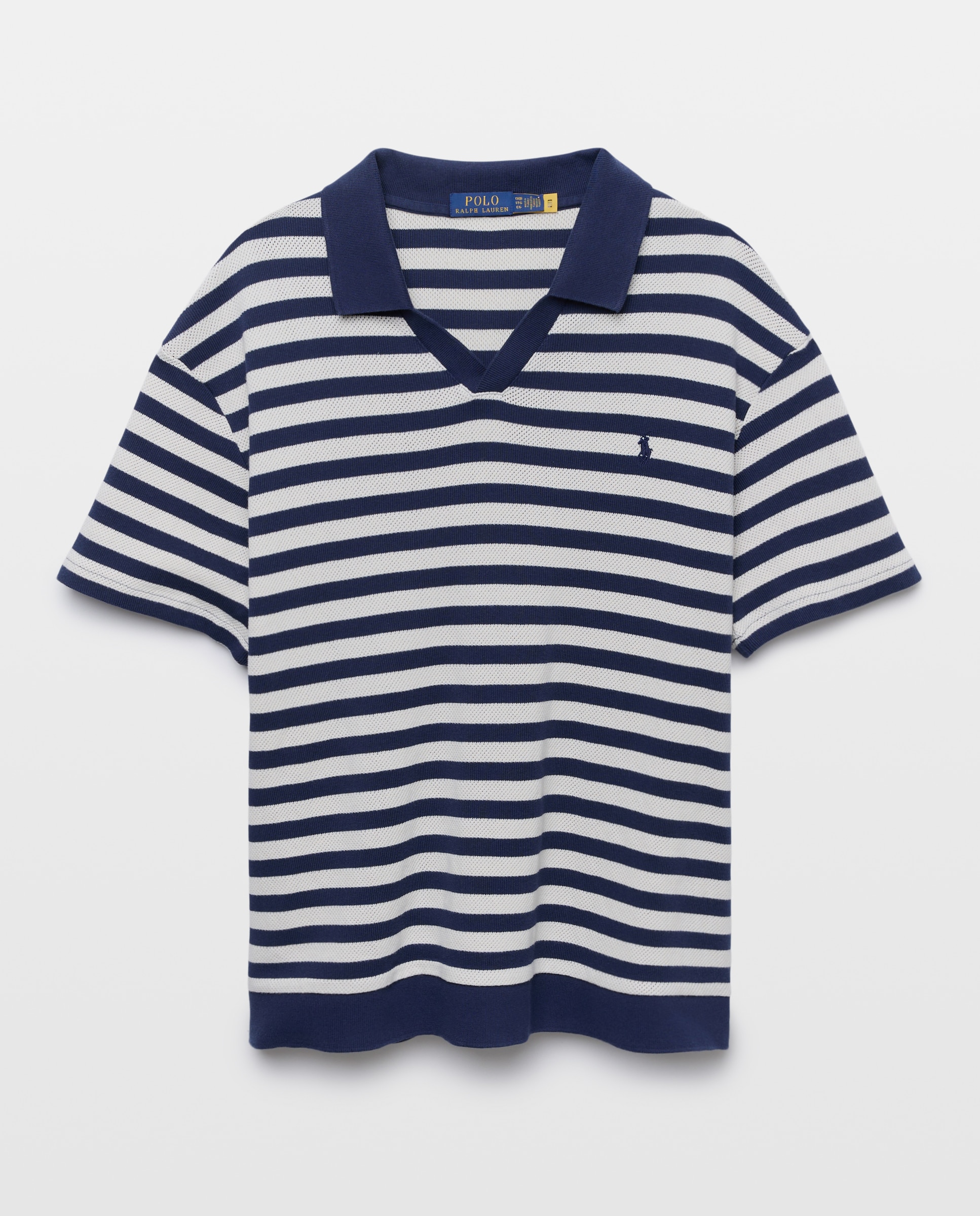 Polo de Algodão às Riscas Tamanhos Grandes Azul / Branco-4