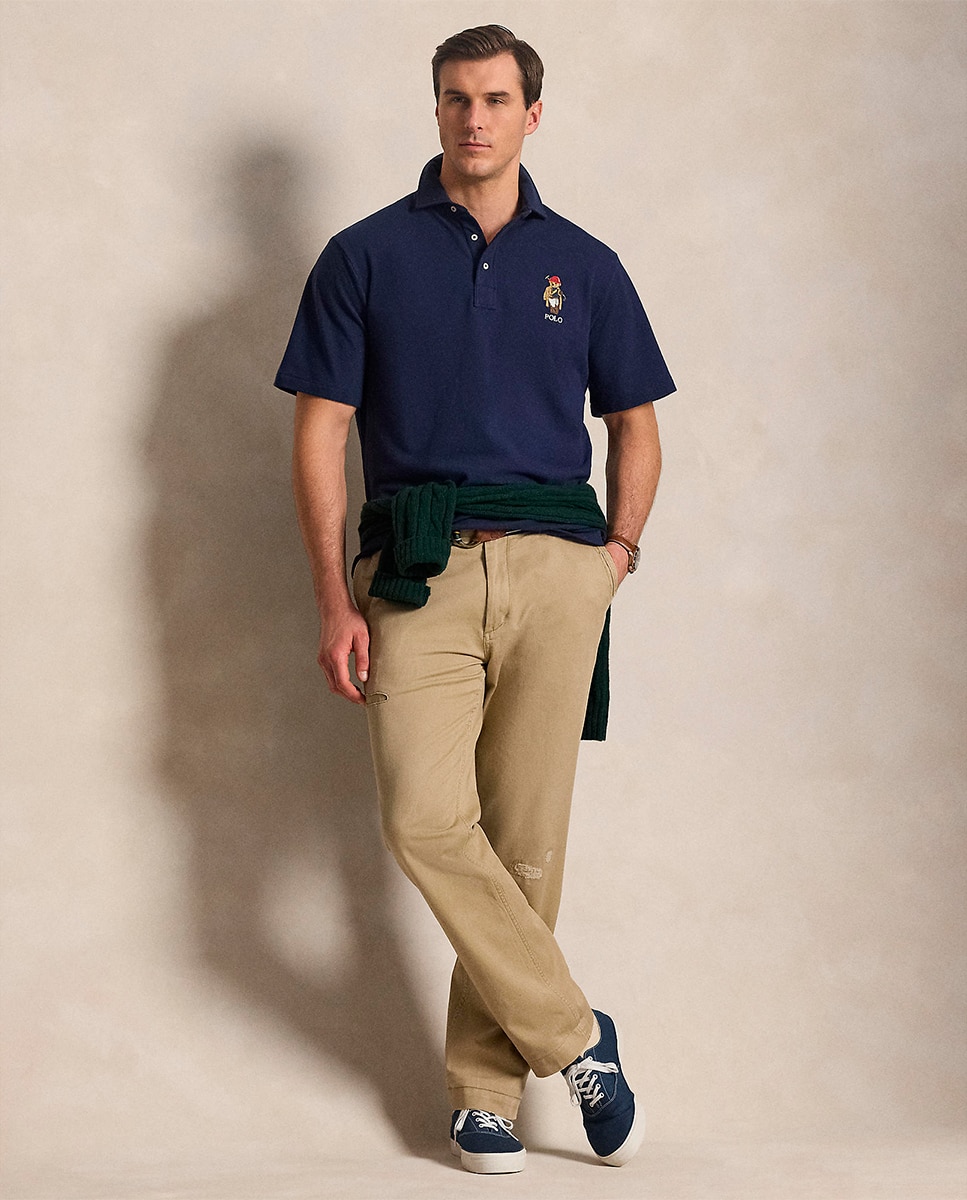 Polo de Algodão com Polo Bear Tamanhos Grandes Azul-marinho-3