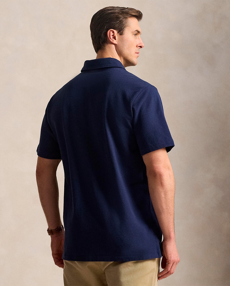 Polo de Algodão com Polo Bear Tamanhos Grandes Azul-marinho-4