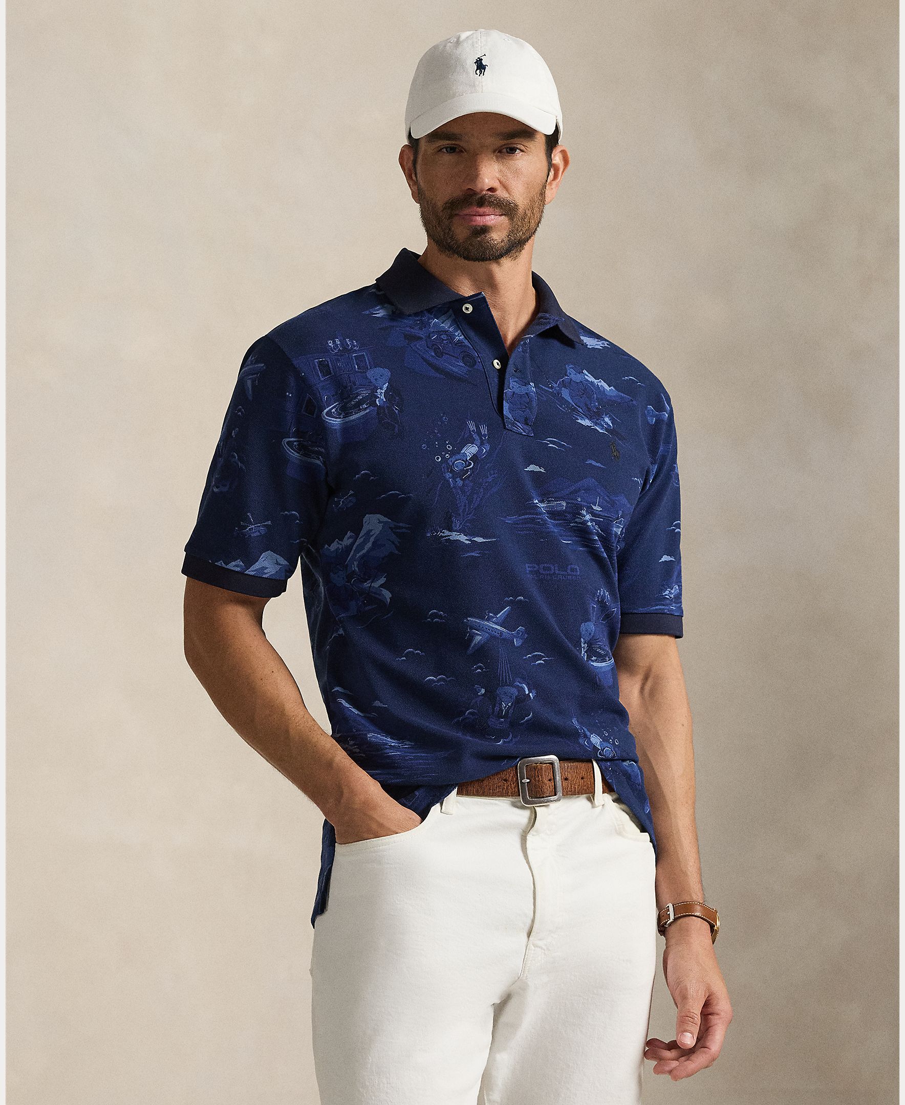 Polo de Piqué com Polo Bear Tamanhos Grandes Azul-marinho-1