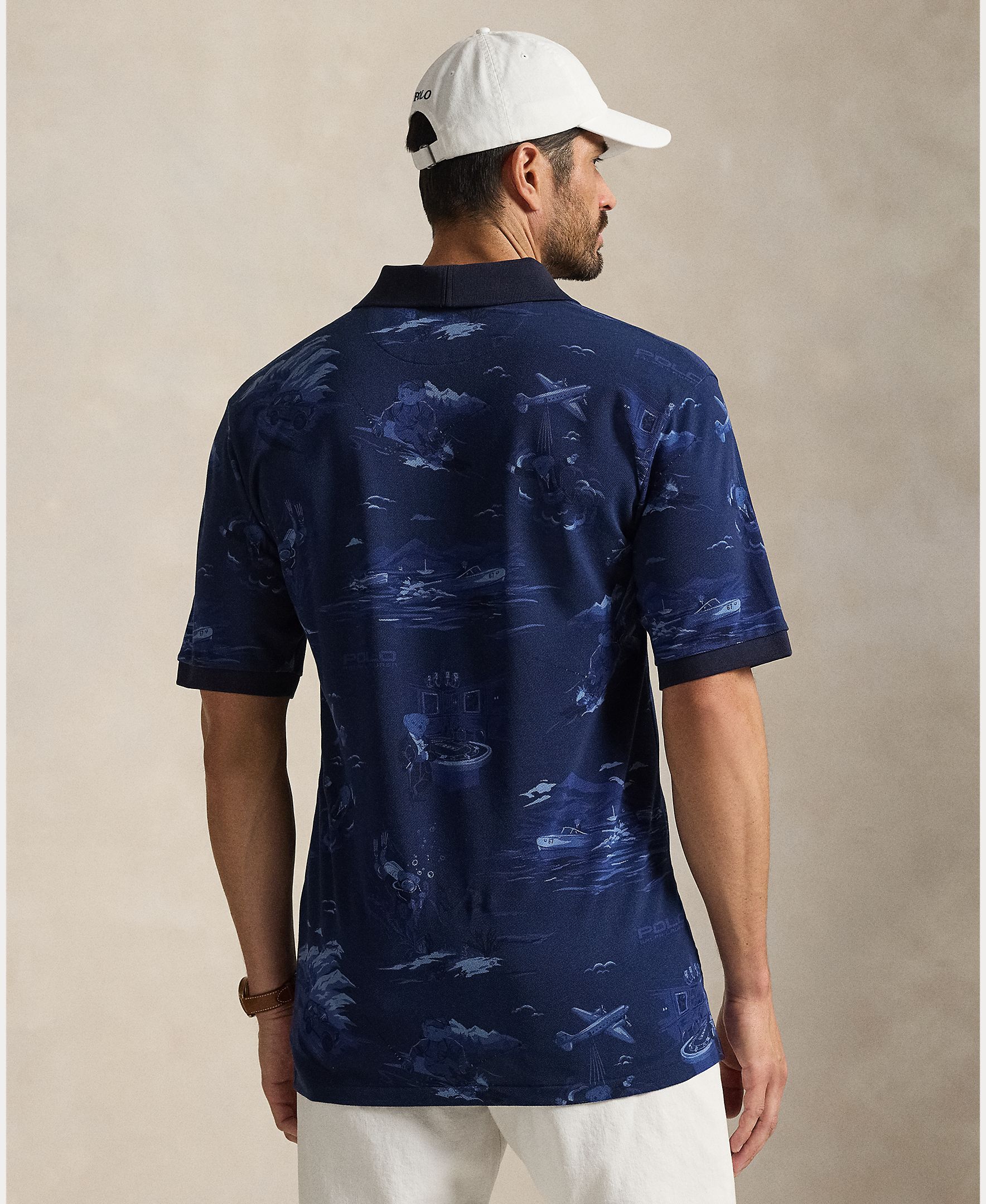 Polo de Piqué com Polo Bear Tamanhos Grandes Azul-marinho-3