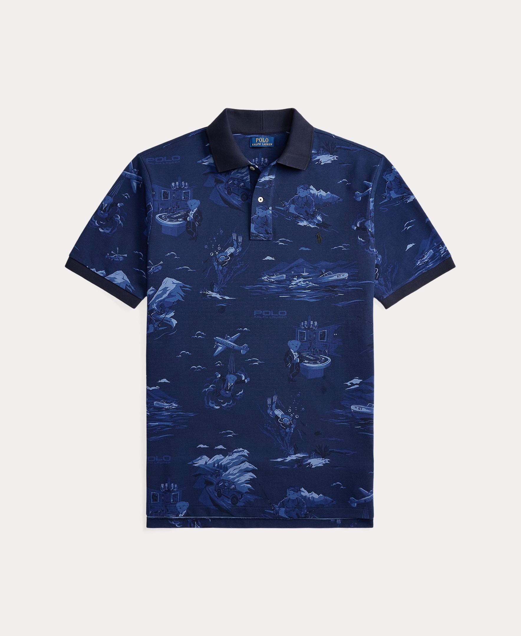 Polo de Piqué com Polo Bear Tamanhos Grandes Azul-marinho-5