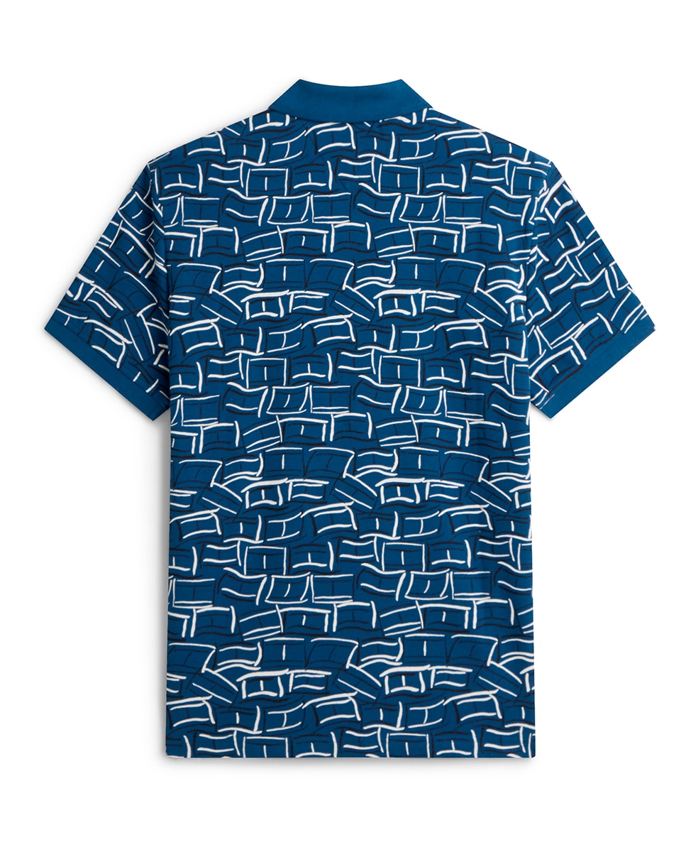 Polo Estampado com Manga Curta Tamanhos Grandes Azul-marinho-5