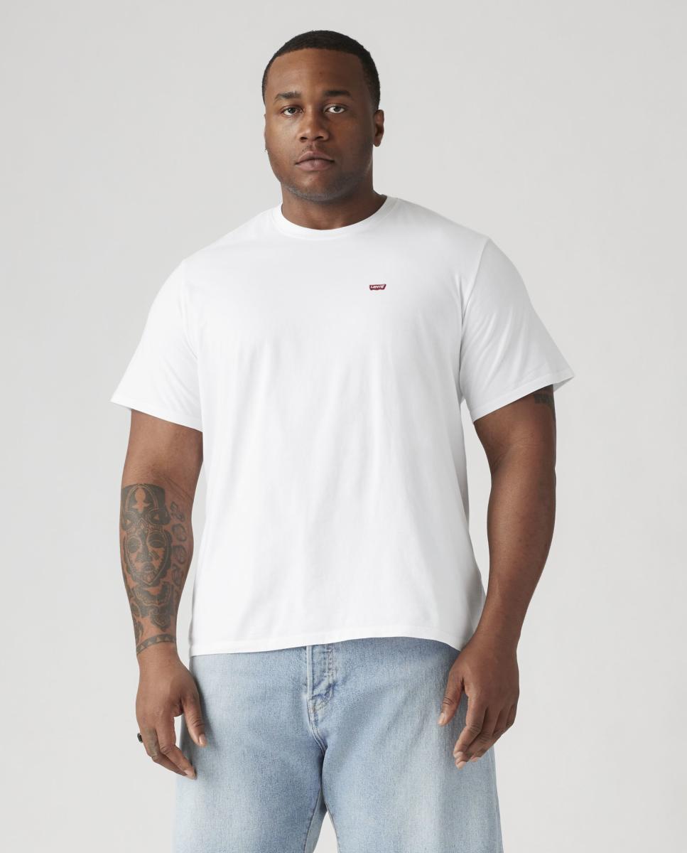 T-shirt com Manga Curta, Tamanhos Grandes - Branco Branco-1