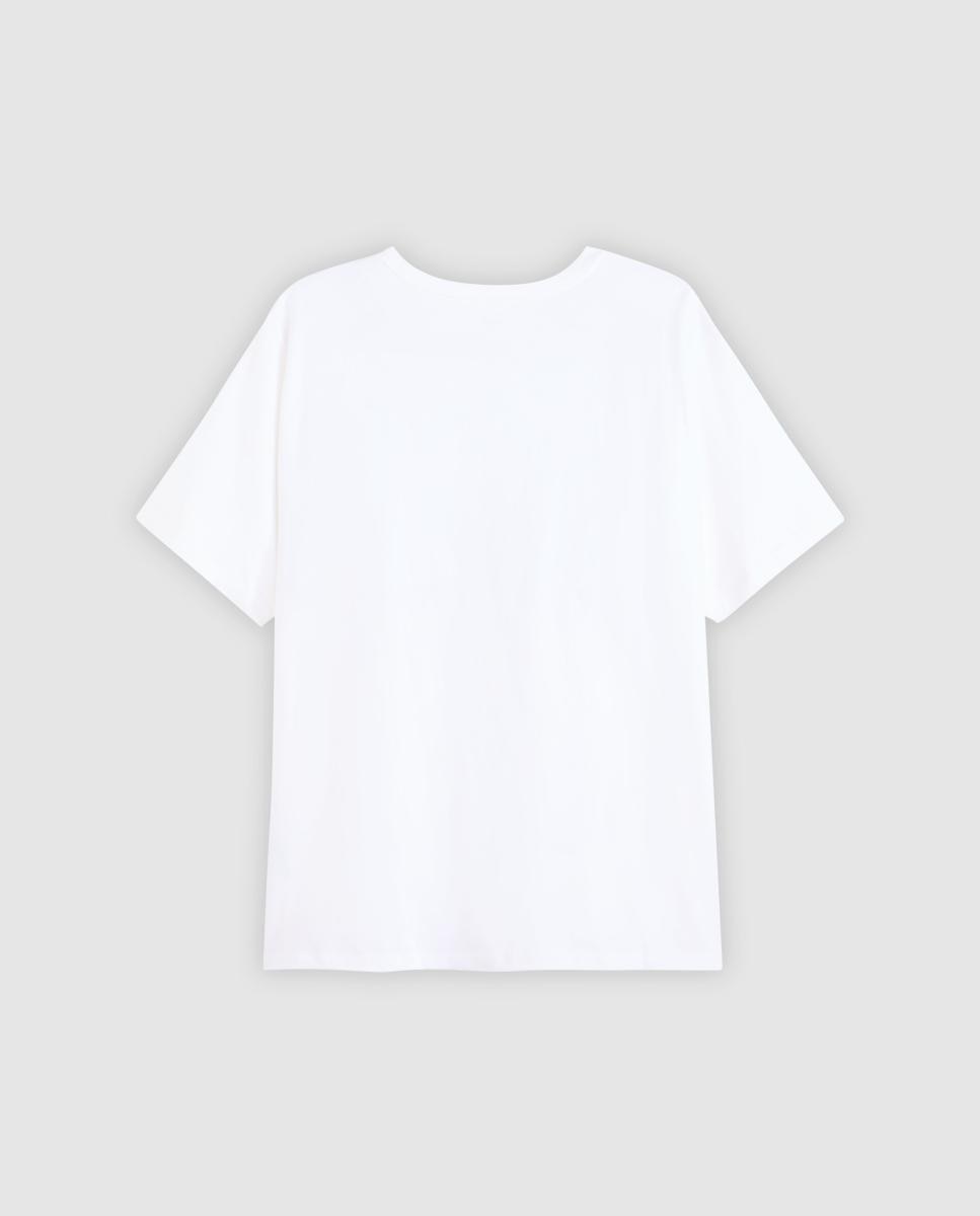 T-shirt com Manga Curta, Tamanhos Grandes - Branco Branco-5