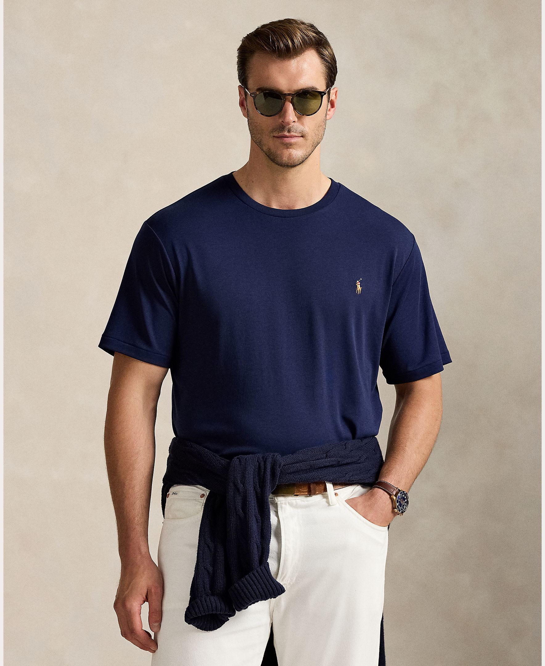 Camiseta de hombre de algodón Negro Polo - Polo Ralph Lauren - Azul marino Azul marino-1