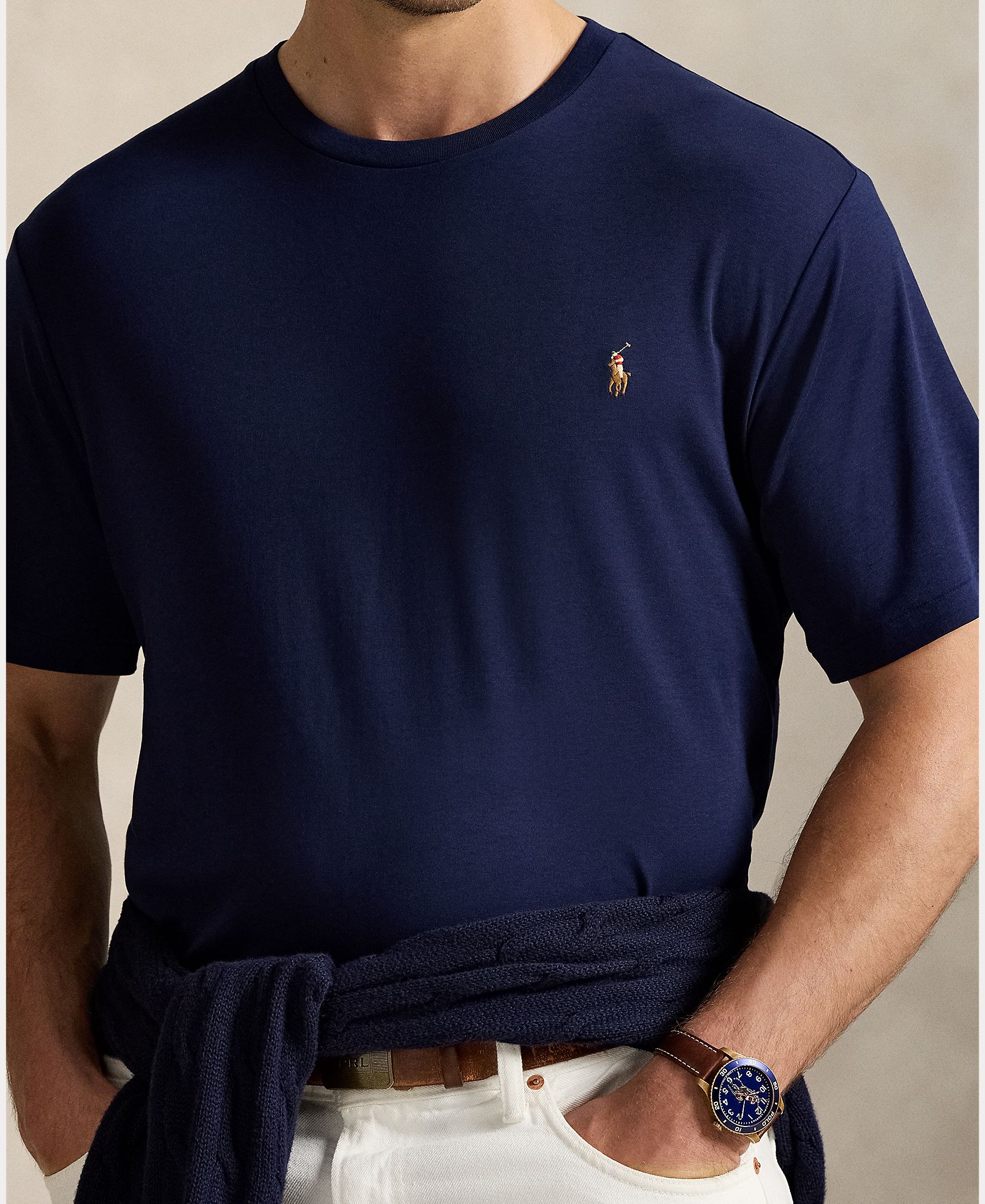 Camiseta de hombre de algodón Negro Polo - Polo Ralph Lauren - Azul marino Azul marino-4
