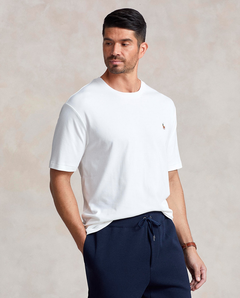 Imagen 0 de Camiseta de hombre de algodón Negro Polo Blanco