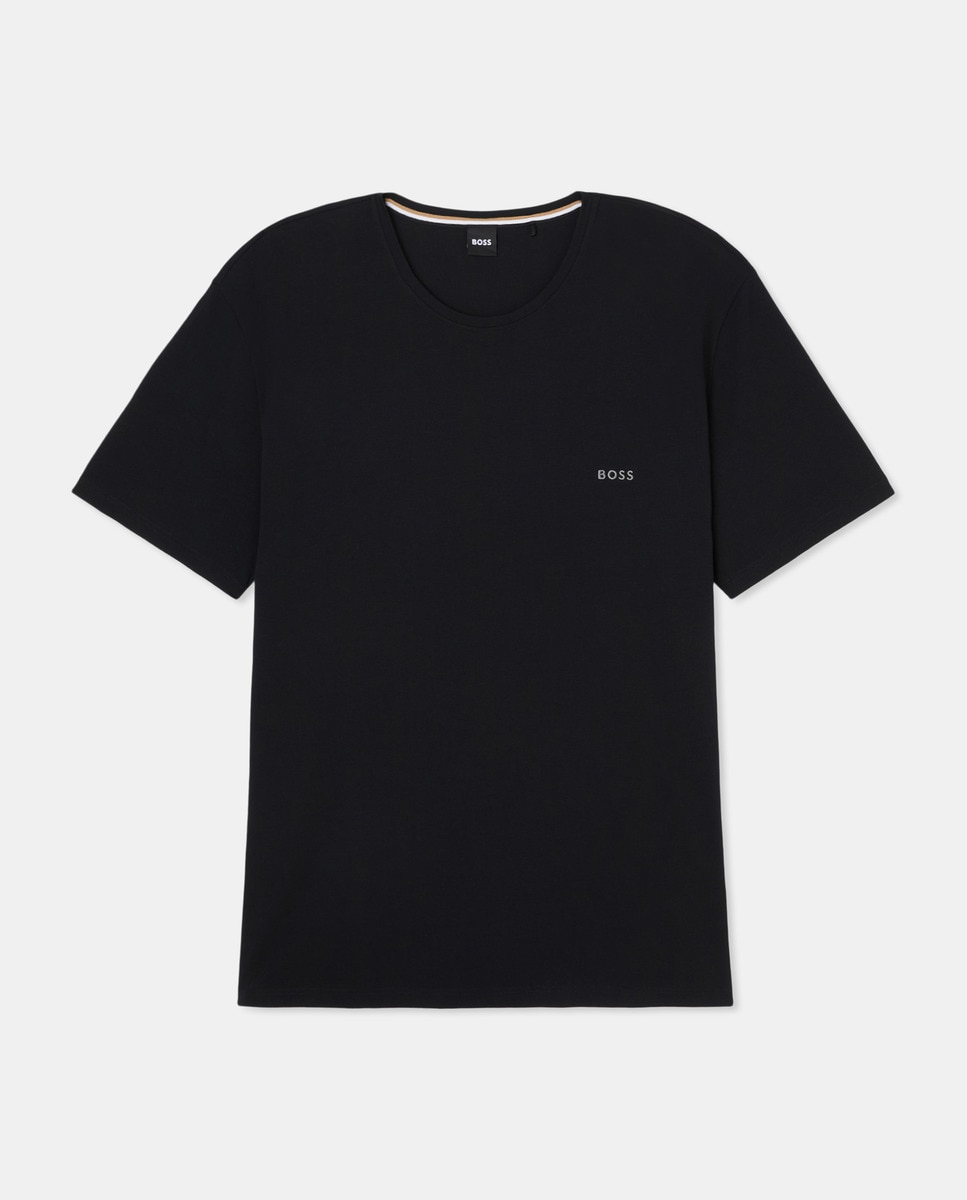 T-shirt Tamanhos Grandes com Manga Curta Preto-4