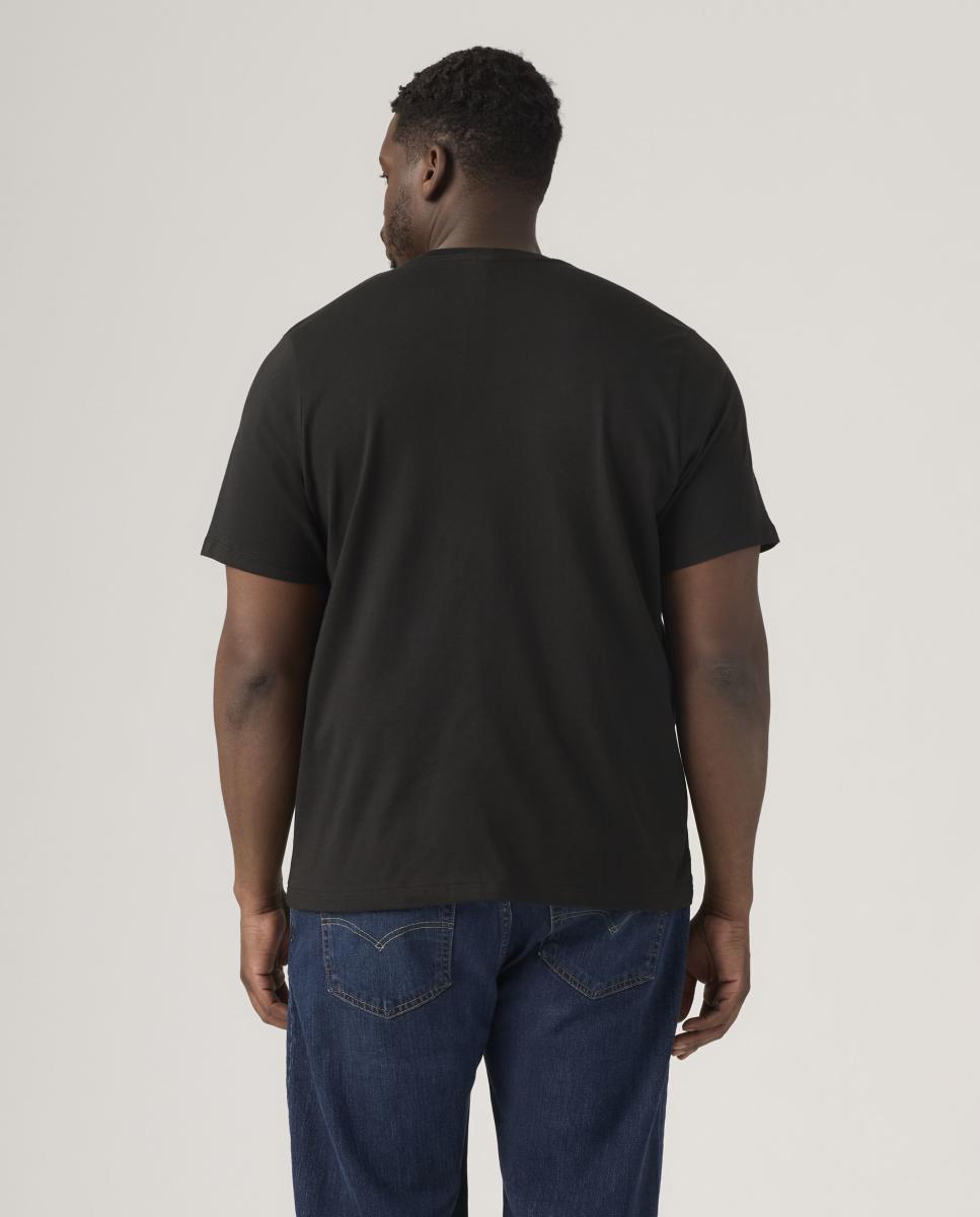 Pack de 2 T-shirts Tamanhos Grandes com Manga Curta e Gola Redonda Preto-2