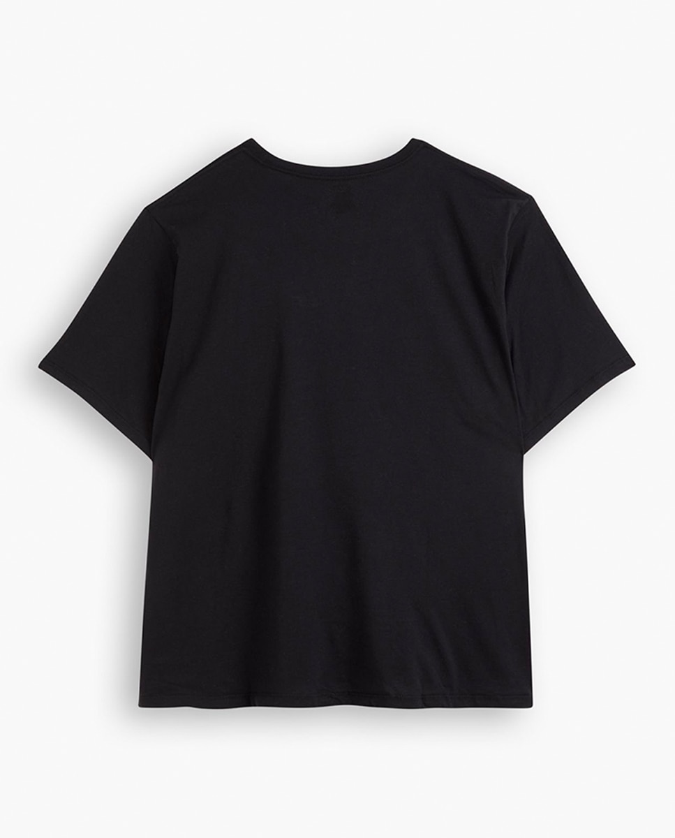 Pack de 2 T-shirts Tamanhos Grandes com Manga Curta e Gola Redonda Preto-5