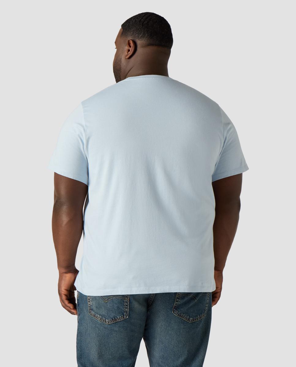 T-shirt de Manga Curta com Decote Redondo Tamanhos Grandes Azul-claro-2