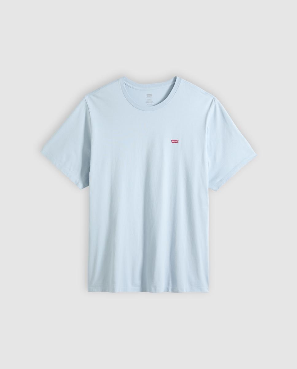 T-shirt de Manga Curta com Decote Redondo Tamanhos Grandes Azul-claro-3