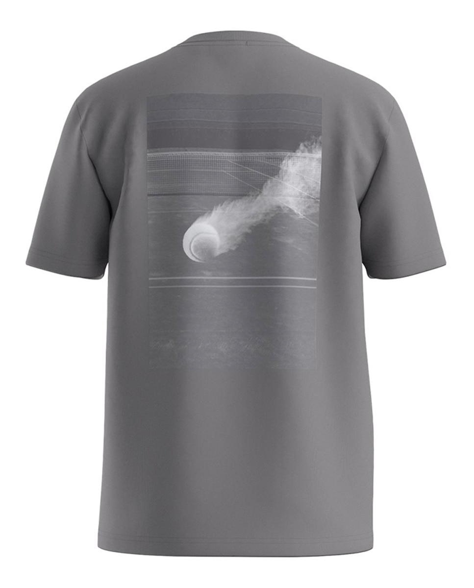 T-shirt de Manga Curta Tamanhos Grandes Cinzento-2