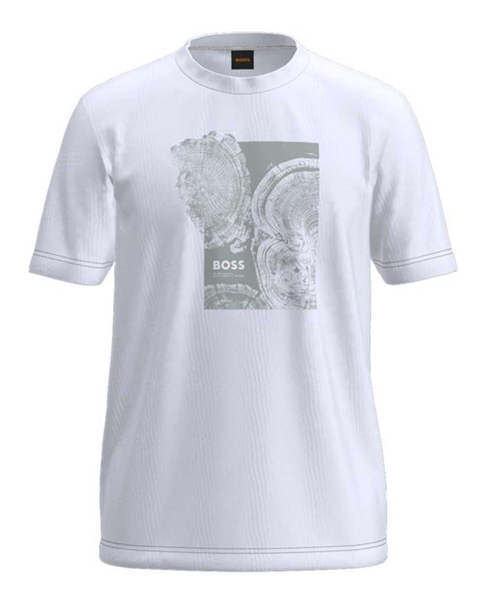 T-shirt de Manga Curta Tamanhos Grandes Branco-1