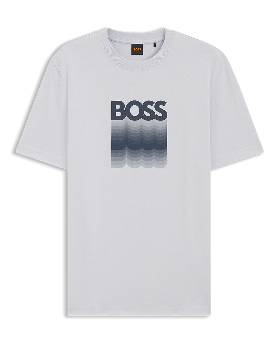 T-shirt de Manga Curta Tamanhos Grandes Cinzento-claro-2