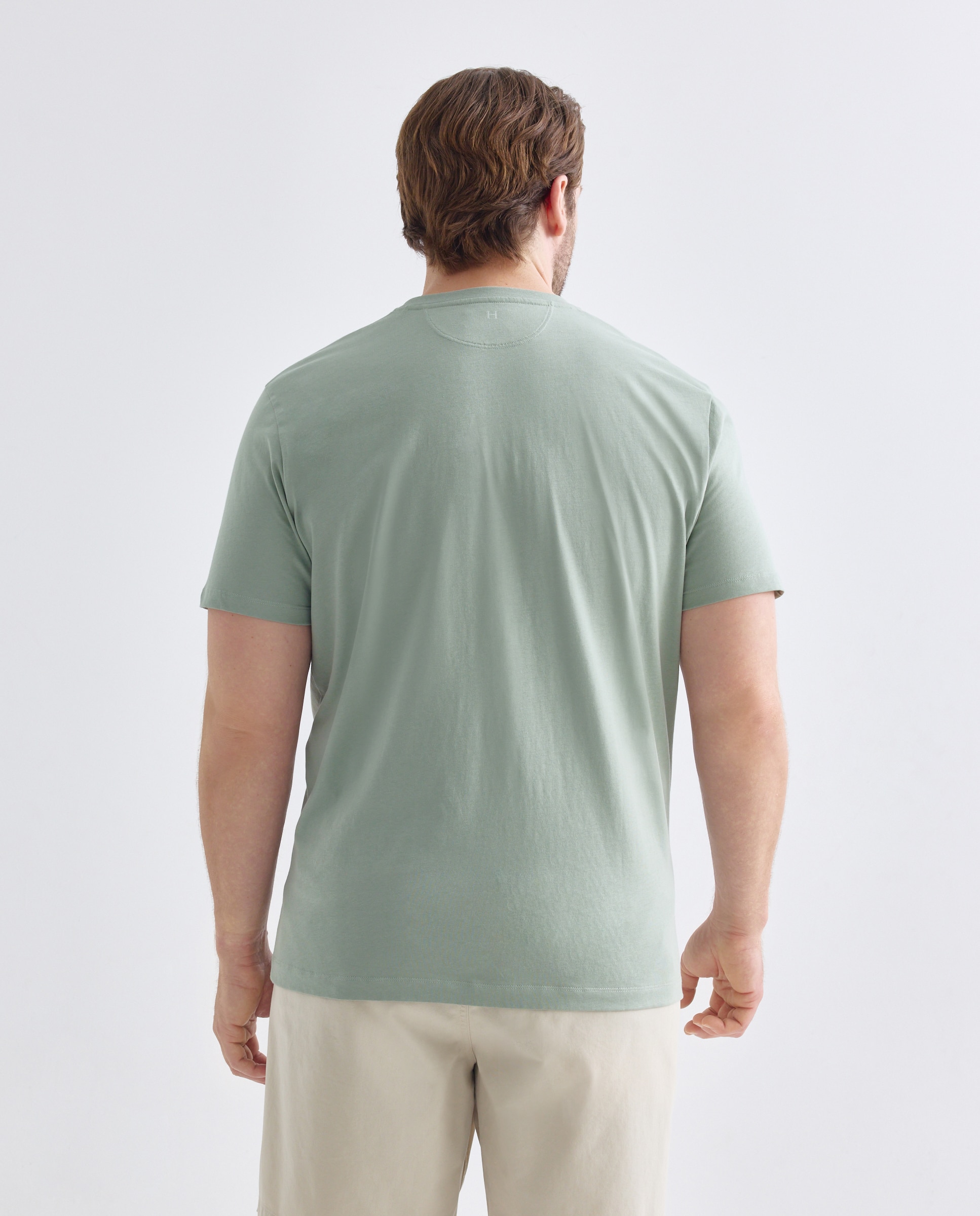 T-shirt de Manga Curta com Logótipo "H in Box" Tamanhos Grandes Verde-3