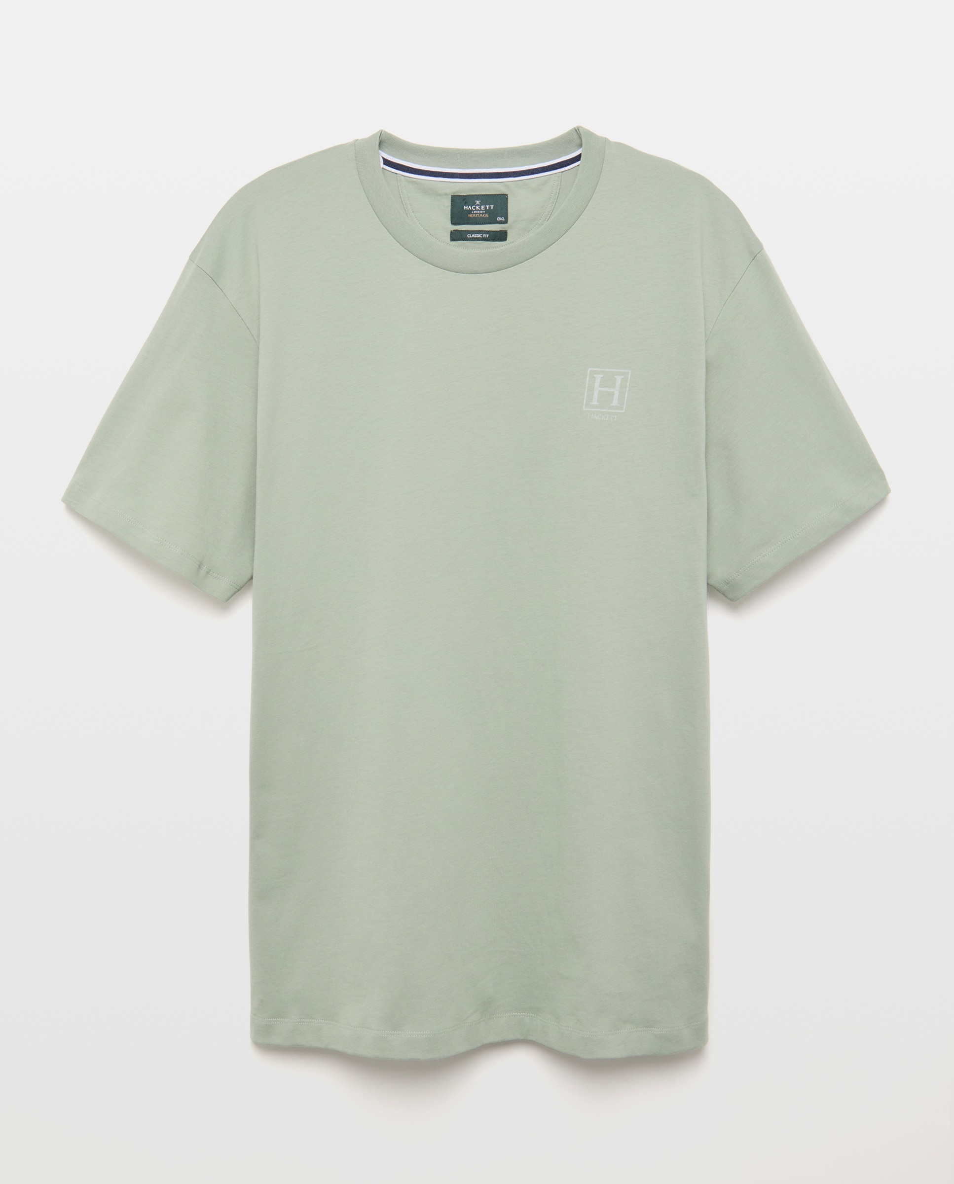 T-shirt de Manga Curta com Logótipo "H in Box" Tamanhos Grandes Verde-4