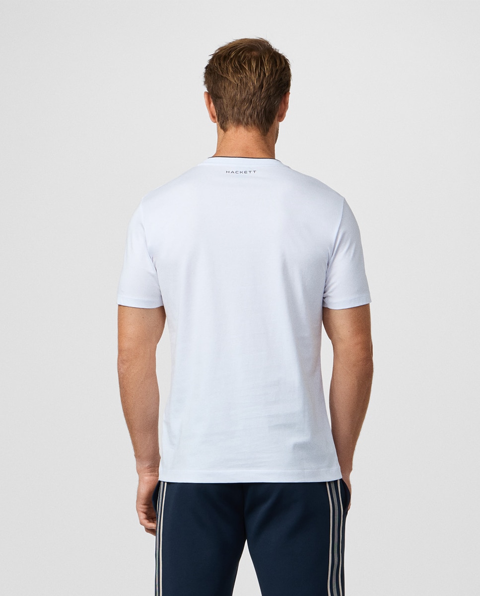 T-shirt de Manga Curta com Logótipo no Peito Tamanhos Grandes Branco-2