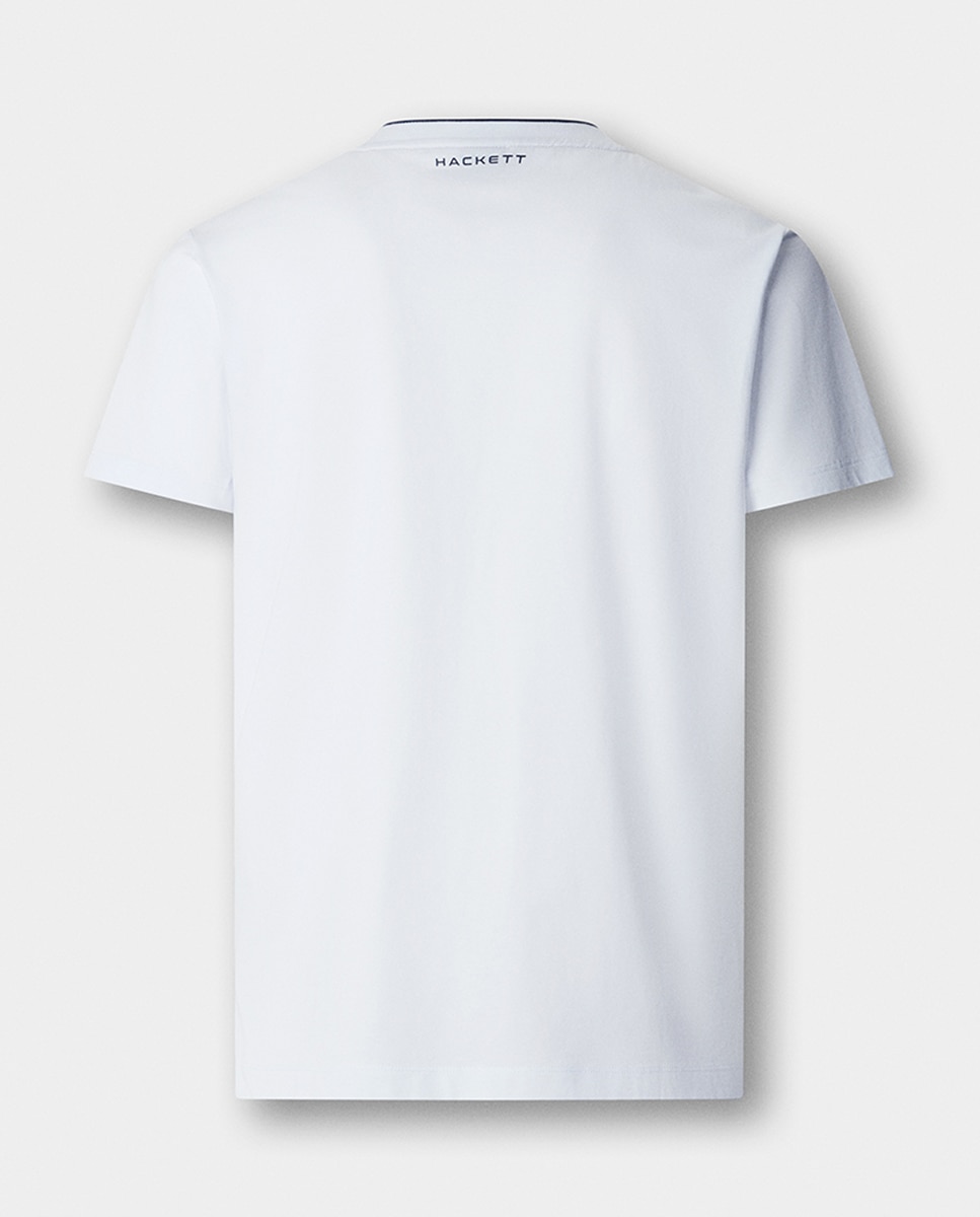 T-shirt de Manga Curta com Logótipo no Peito Tamanhos Grandes Branco-8