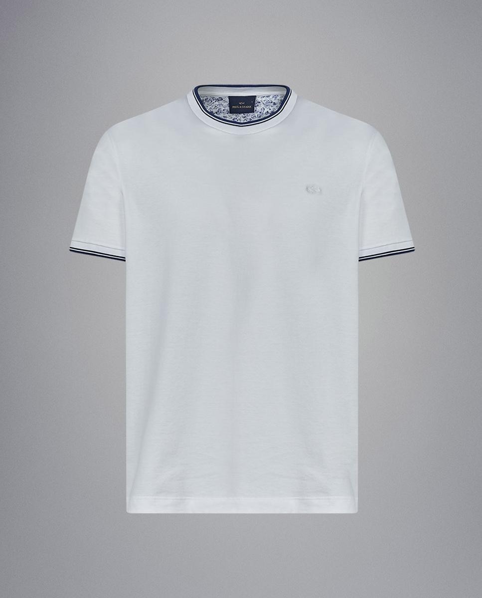 Imagem 0 de T-shirt Cápsula Azzurro com Contrastes na Gola e Mangas