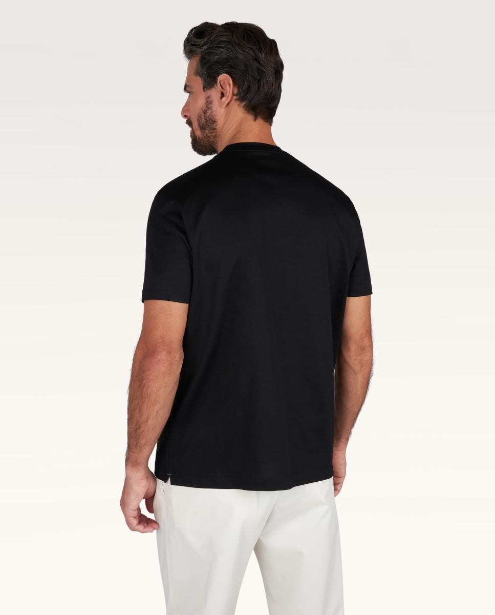 T-shirt Mercerizada com Logótipo Metálico Preto-2