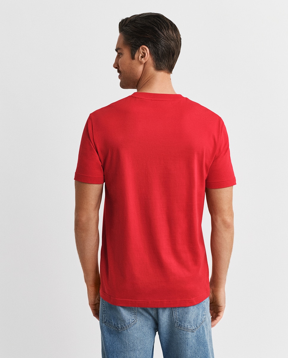 T-shirt com Logótipo à Frente e Manga Curta Tamanhos Grandes Rosa-2