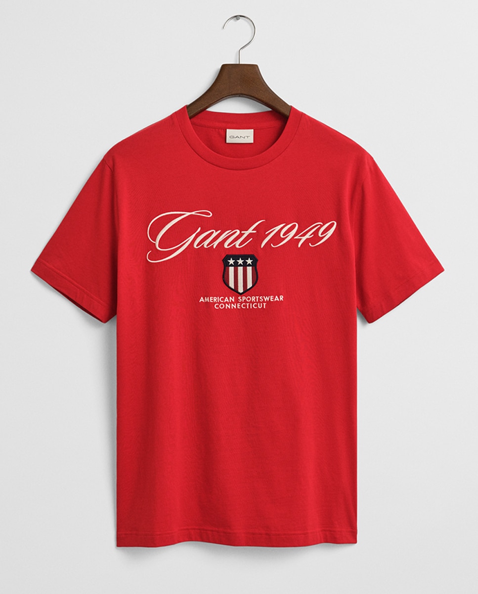 T-shirt com Logótipo à Frente e Manga Curta Tamanhos Grandes Rosa-4