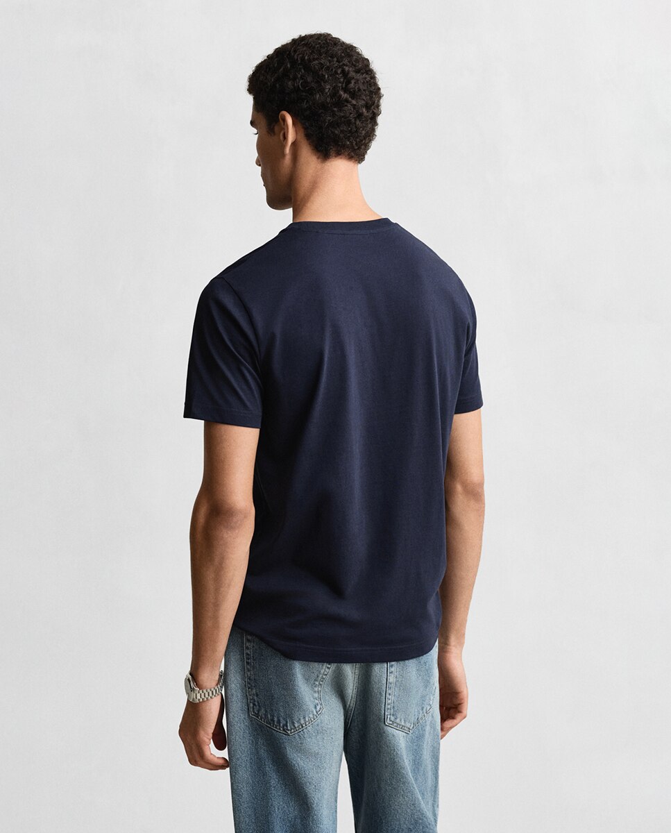 T-shirt com Logótipo à Frente e Manga Curta Tamanhos Grandes Azul-2