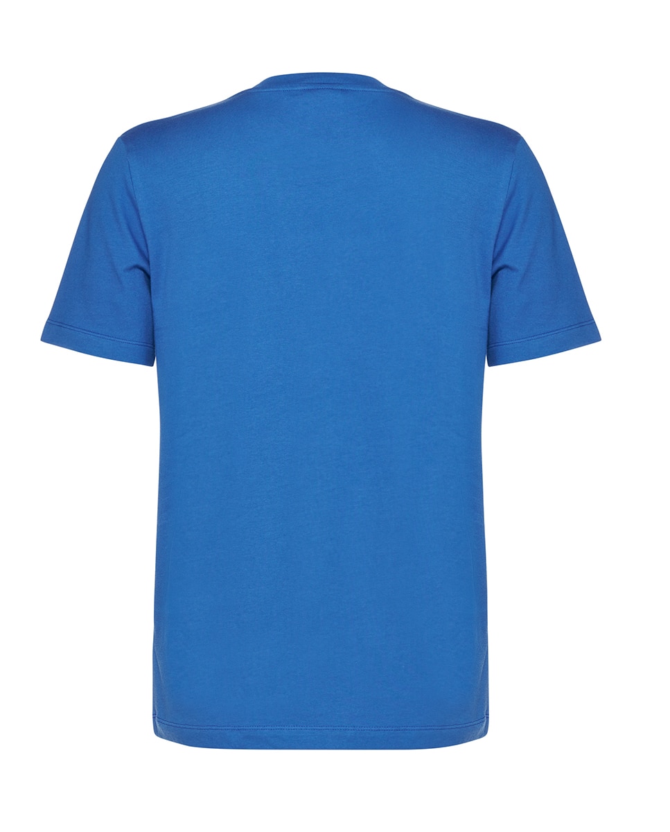 T-shirt com Manga Curta Azul-2