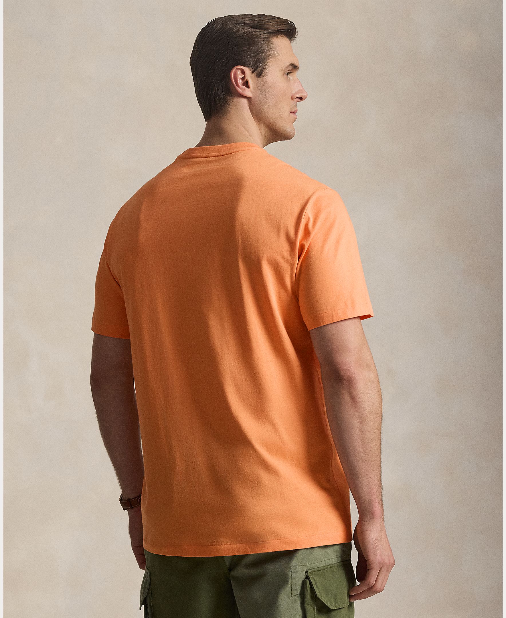 Camisola de Malha Tamanhos Grandes com Decote Redondo Laranja-3
