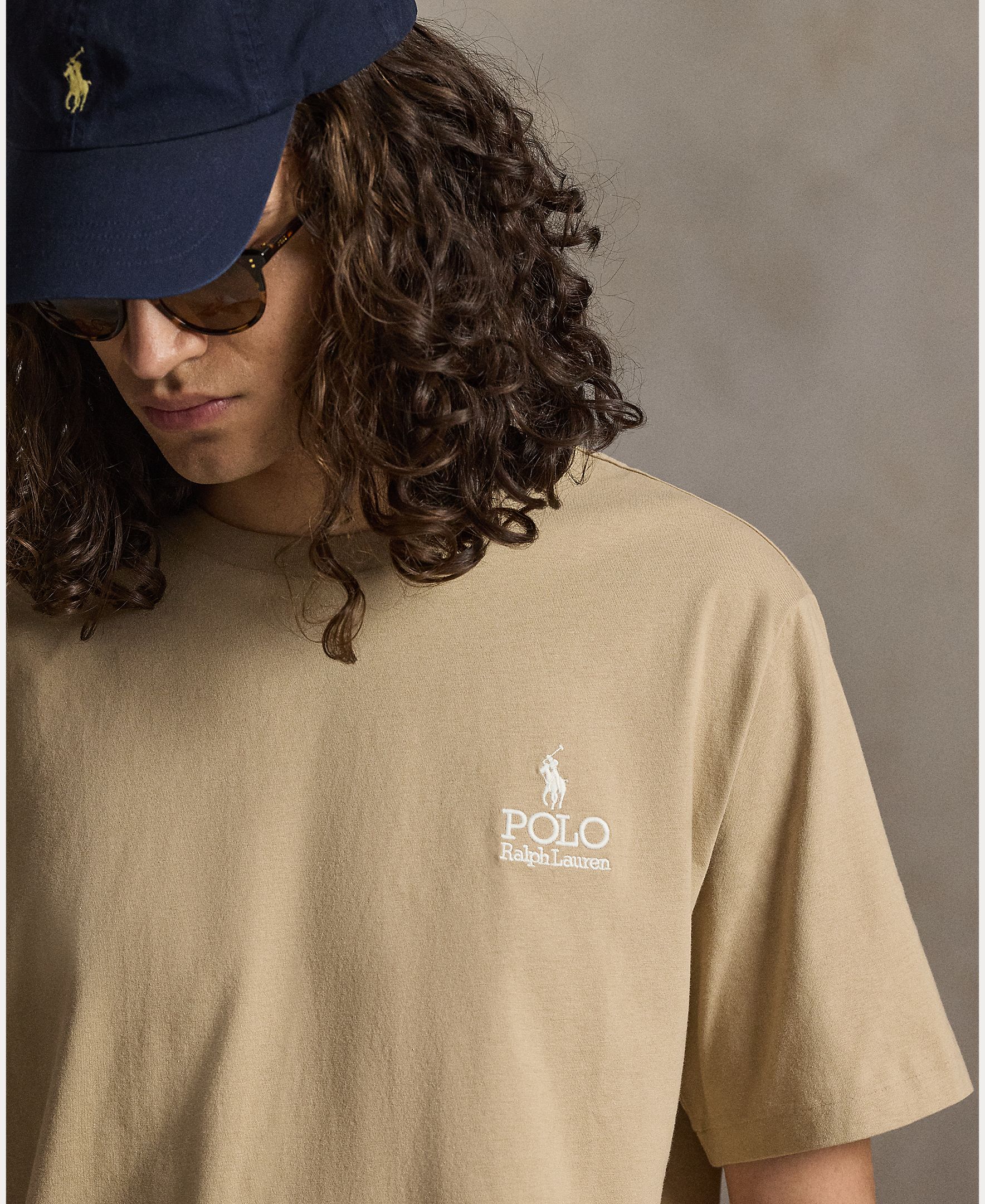 T-shirt de Algodão com Logótipo Tamanhos Grandes Tabac-4