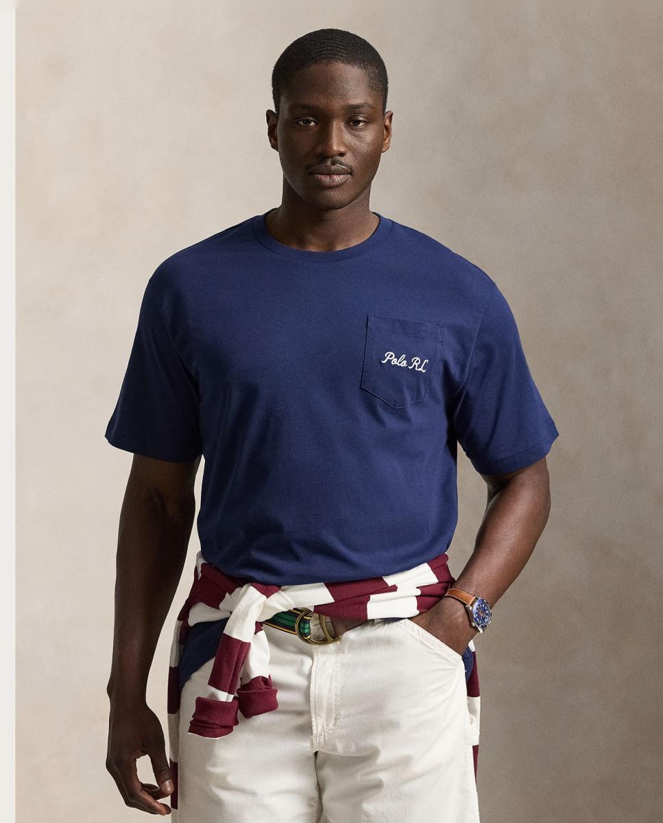 Imagen 0 de Camiseta de hombre de algodón con Polo Bear tallas grandes Navy