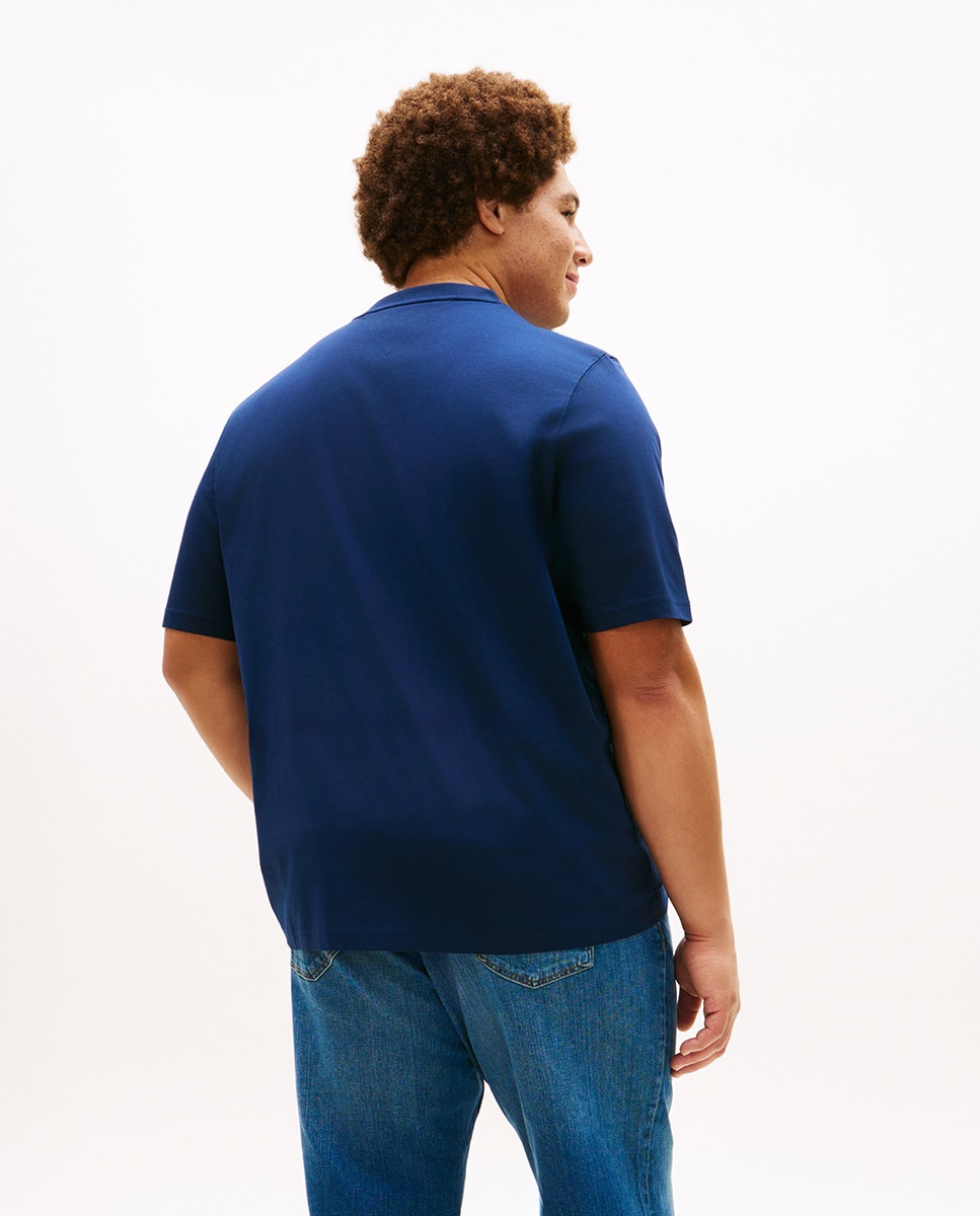 Camiseta de hombre de manga corta lisa tallas grandes - Tommy Hilfiger - Azul marino Azul marino-2