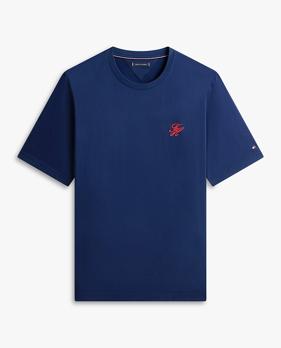 Camiseta de hombre de manga corta lisa tallas grandes - Tommy Hilfiger - Azul marino Azul marino-4