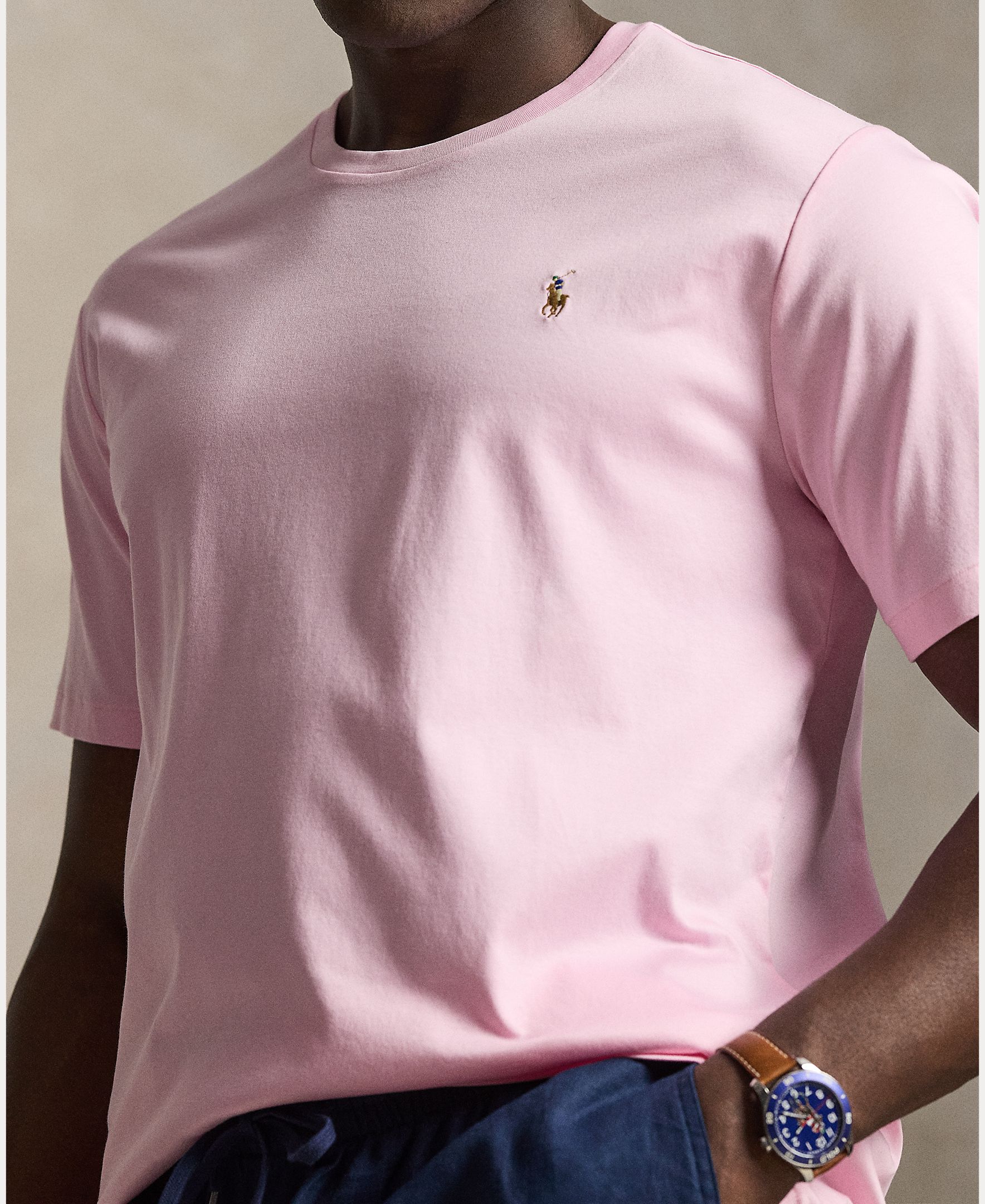T-shirt Tamanhos Grandes em Algodão Pima Rosa-4
