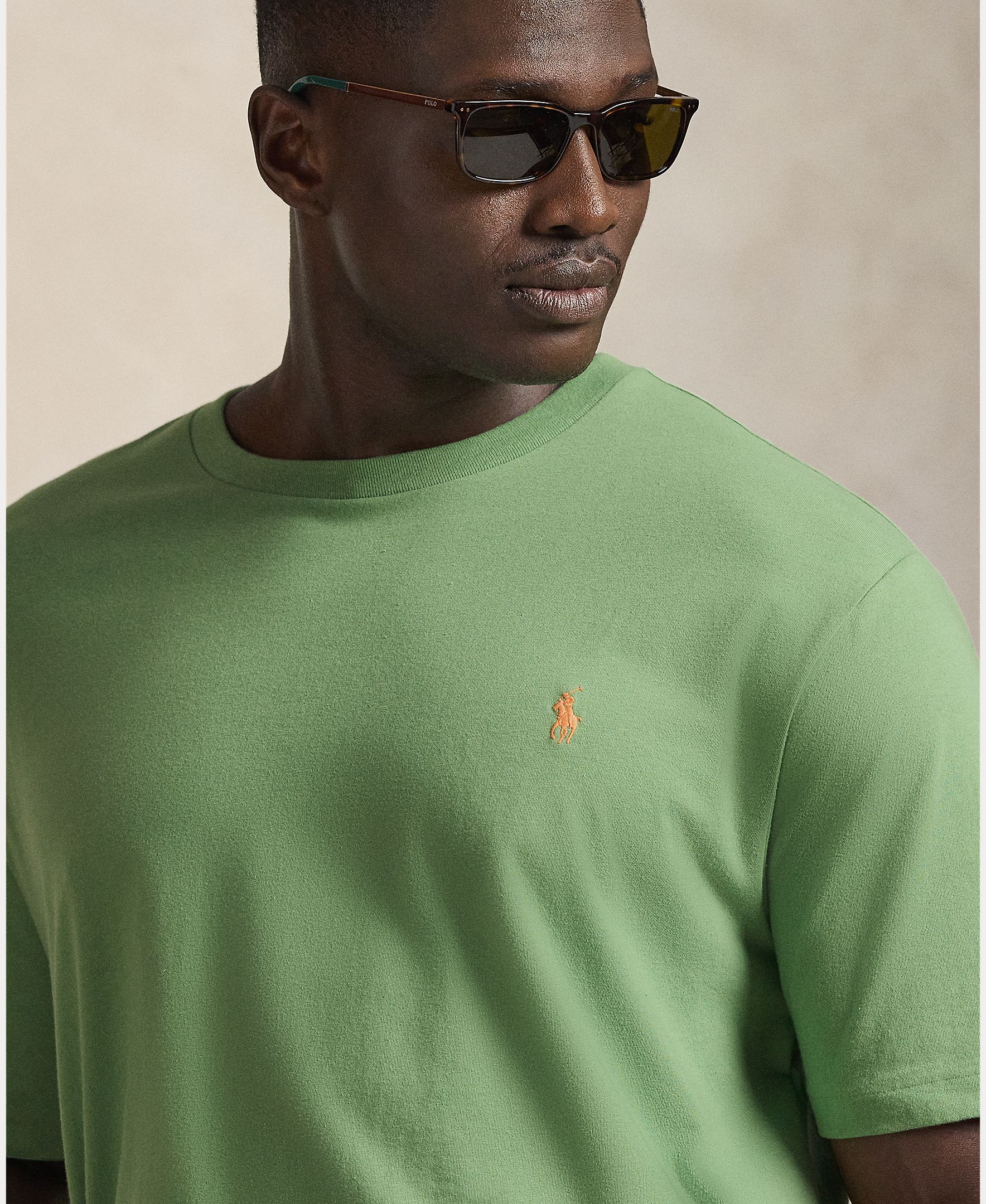 Camisola de Malha Tamanhos Grandes com Decote Redondo Verde-claro-4