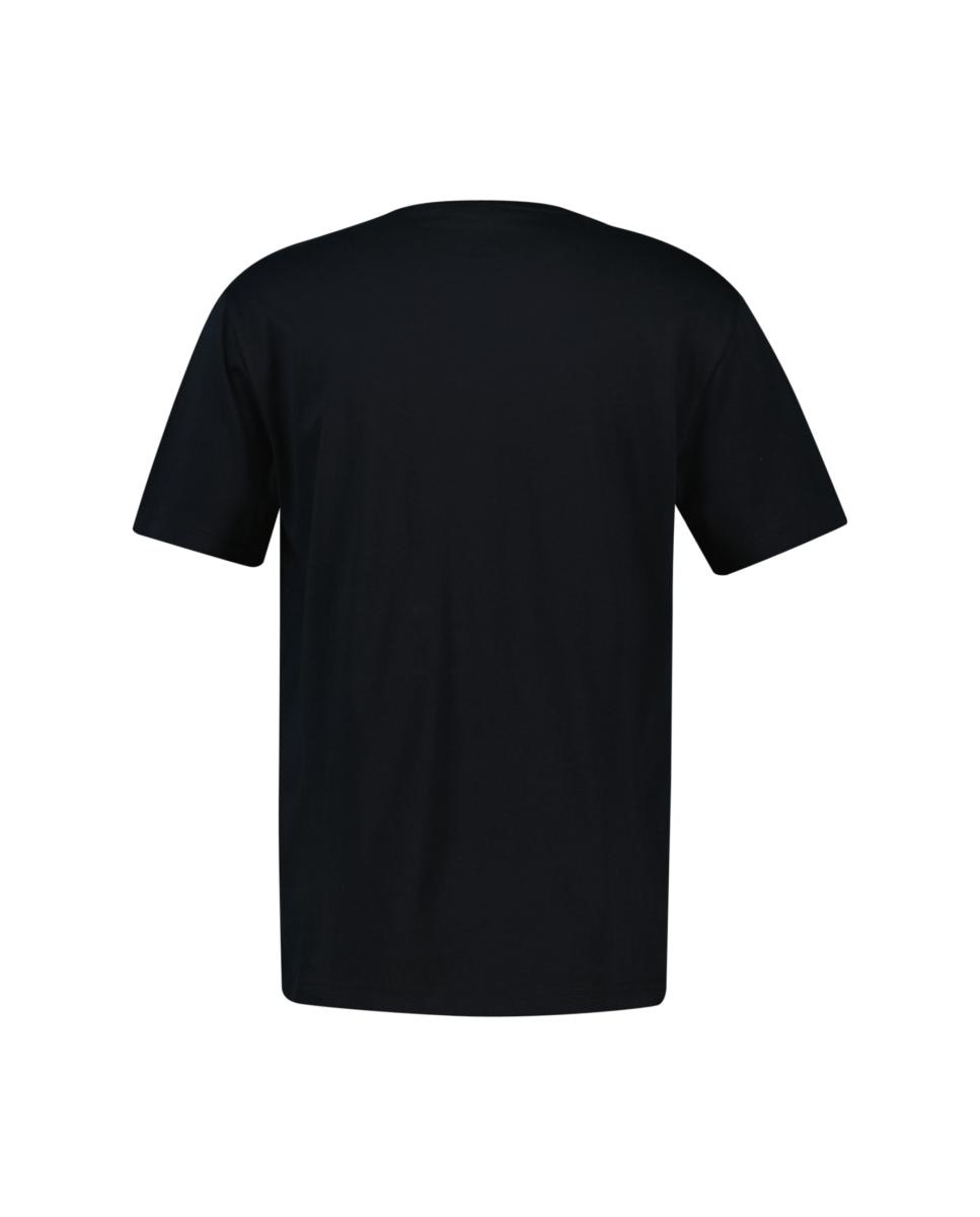 T-shirt Tamanhos Grandes de Manga Curta e Ilustração à Frente Preto-2
