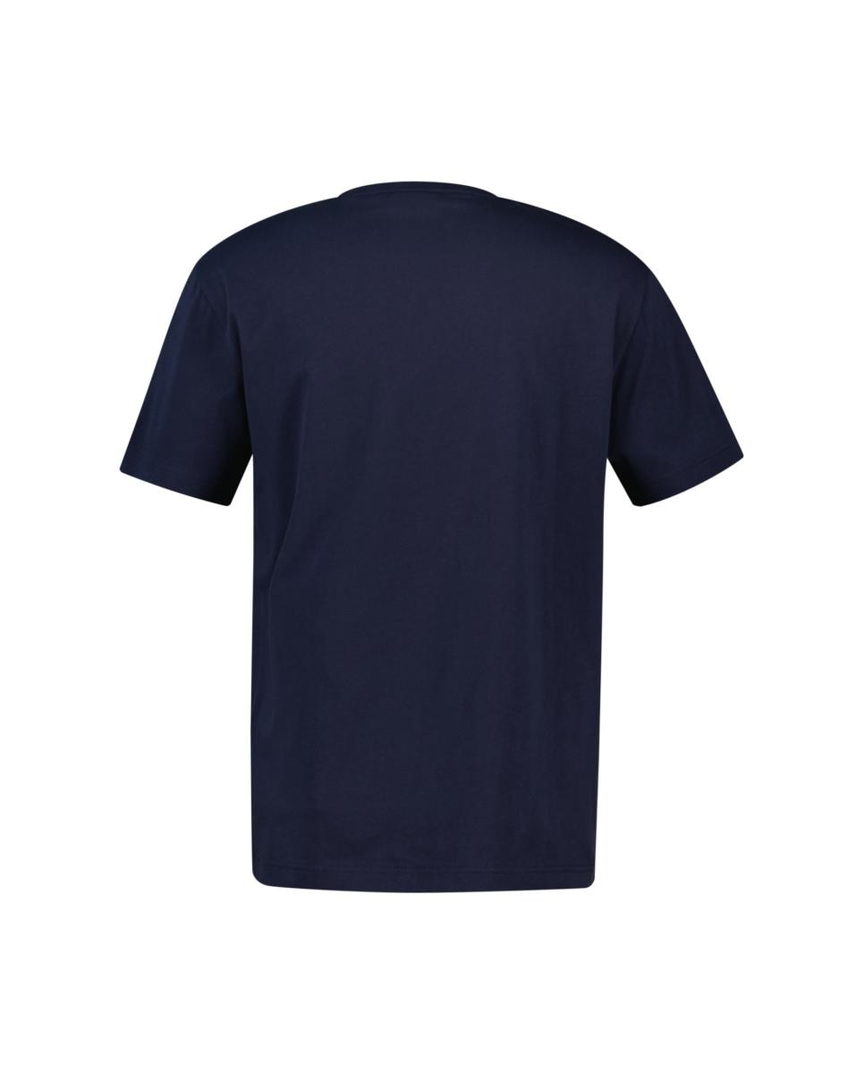T-shirt Tamanhos Grandes de Manga Curta e Ilustração à Frente Azul-2