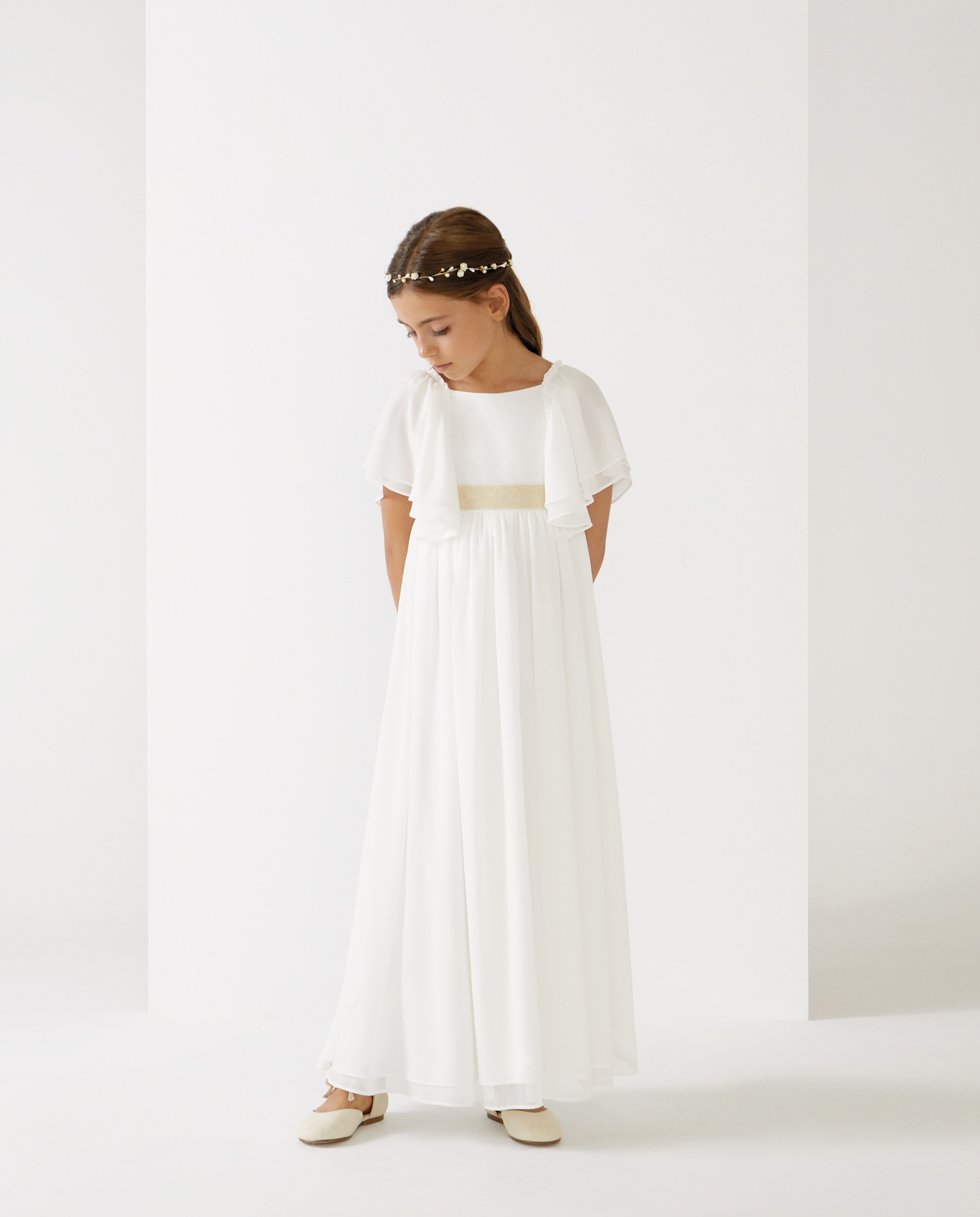 Imagem 0 de Vestido de Comunhão Ondulado Calabria Astromelia