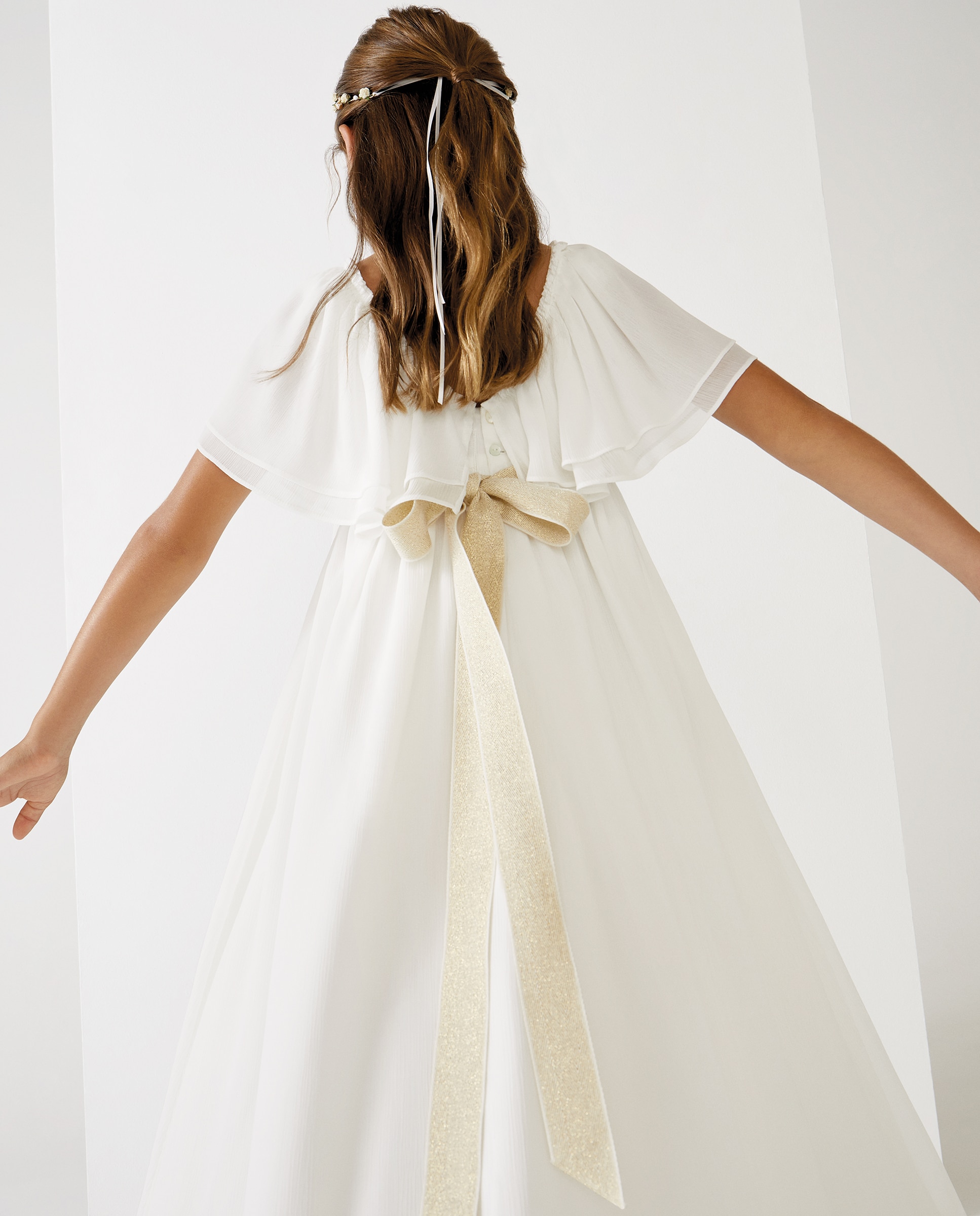 Vestido de Comunhão Ondulado Calabria Astromelia Natural-3