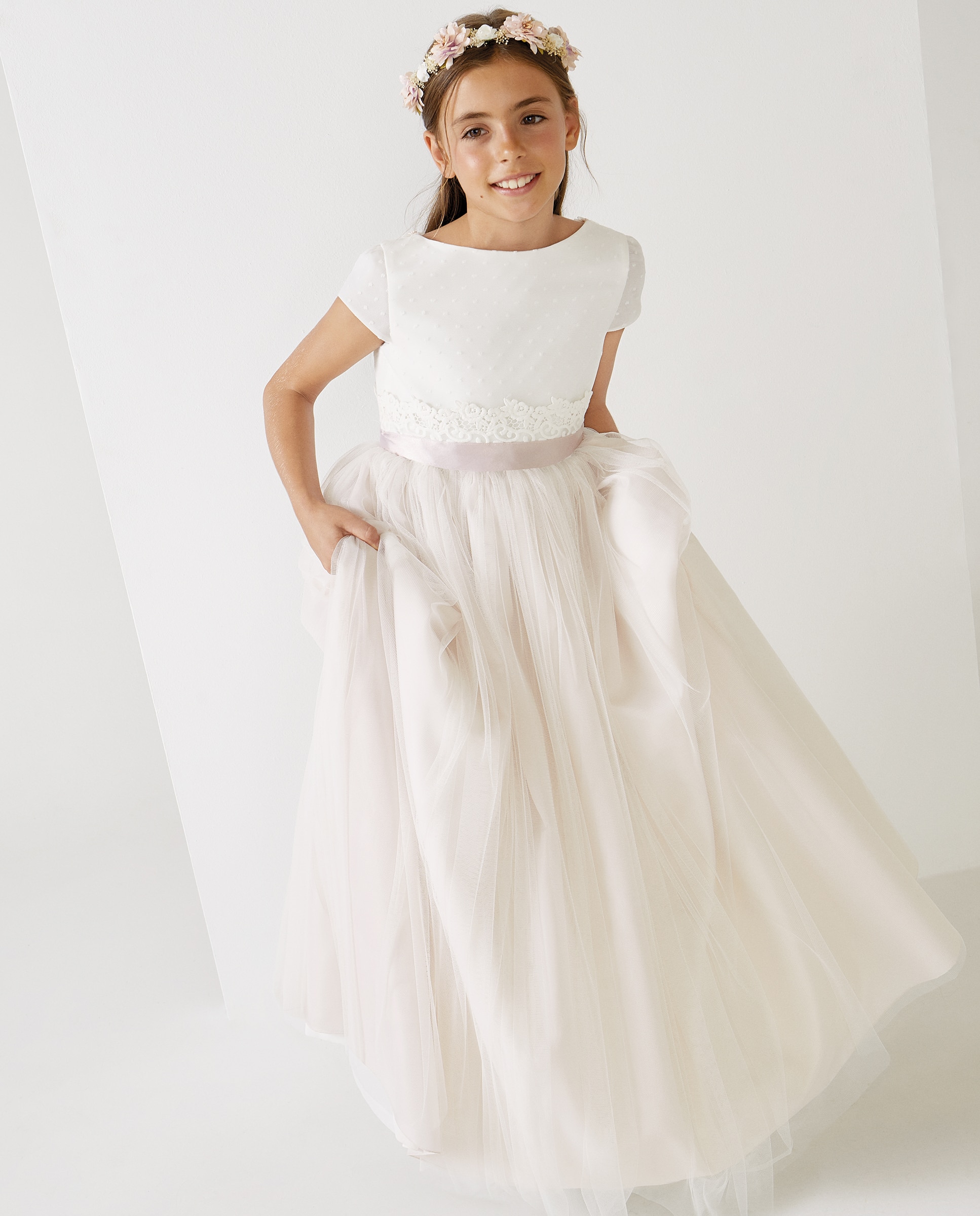 Vestido de Comunhão Glicina Branco-marfim-2