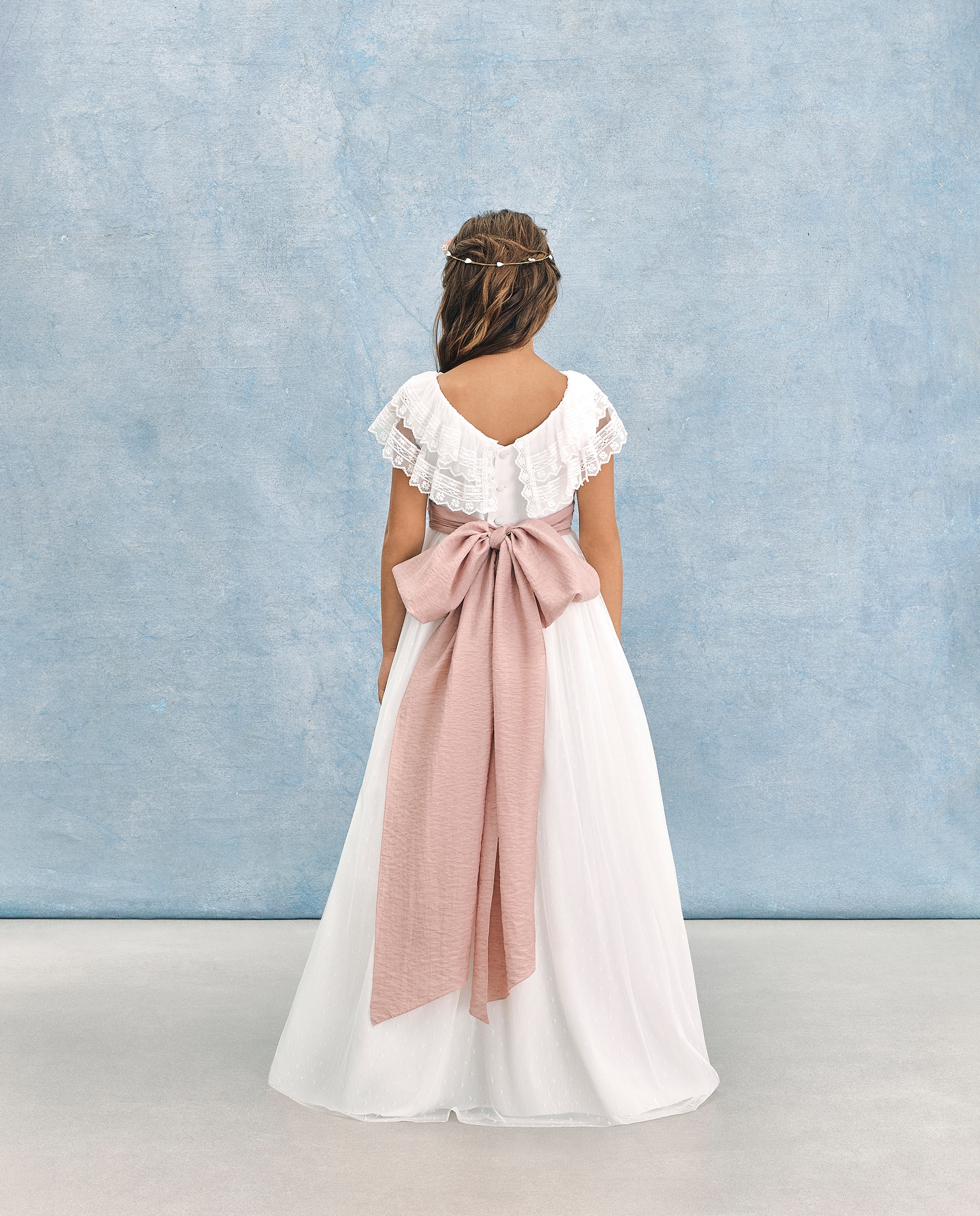 Vestido de Comunhão com Folho de Tule e Bolinhas Casiopea Coconut El Corte Inglés Branco-marfim-6