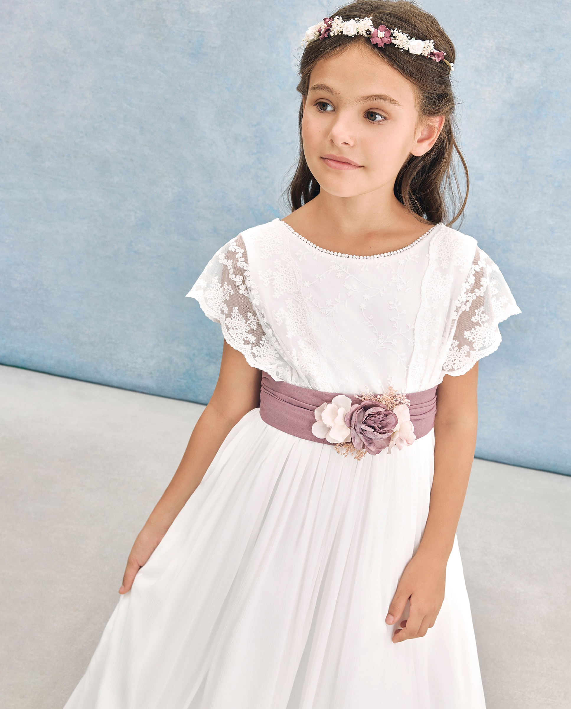 Vestido de Comunhão Ondulado Borealis Coconut El Corte Inglés Branco-marfim-2