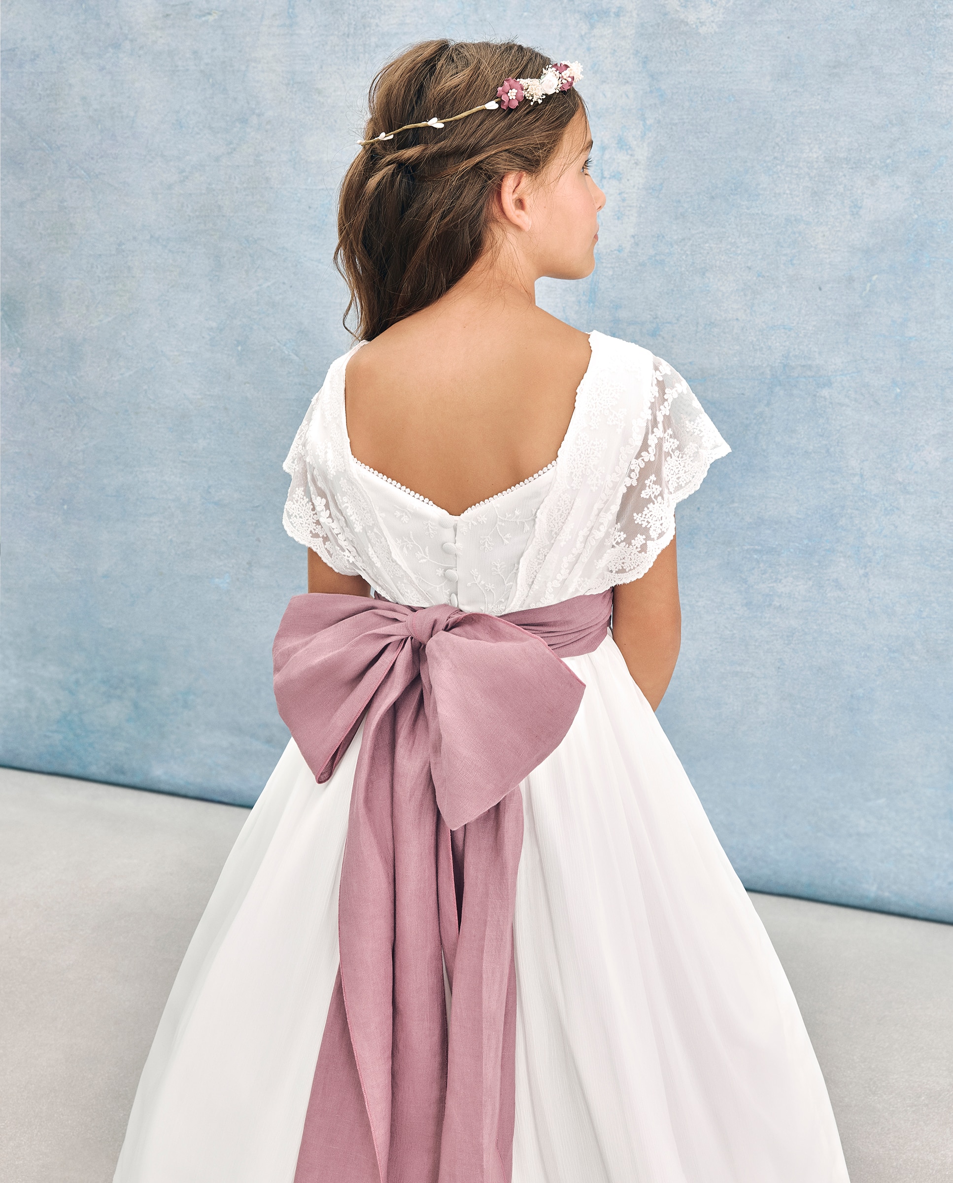 Vestido de Comunhão Ondulado Borealis Coconut El Corte Inglés Branco-marfim-3