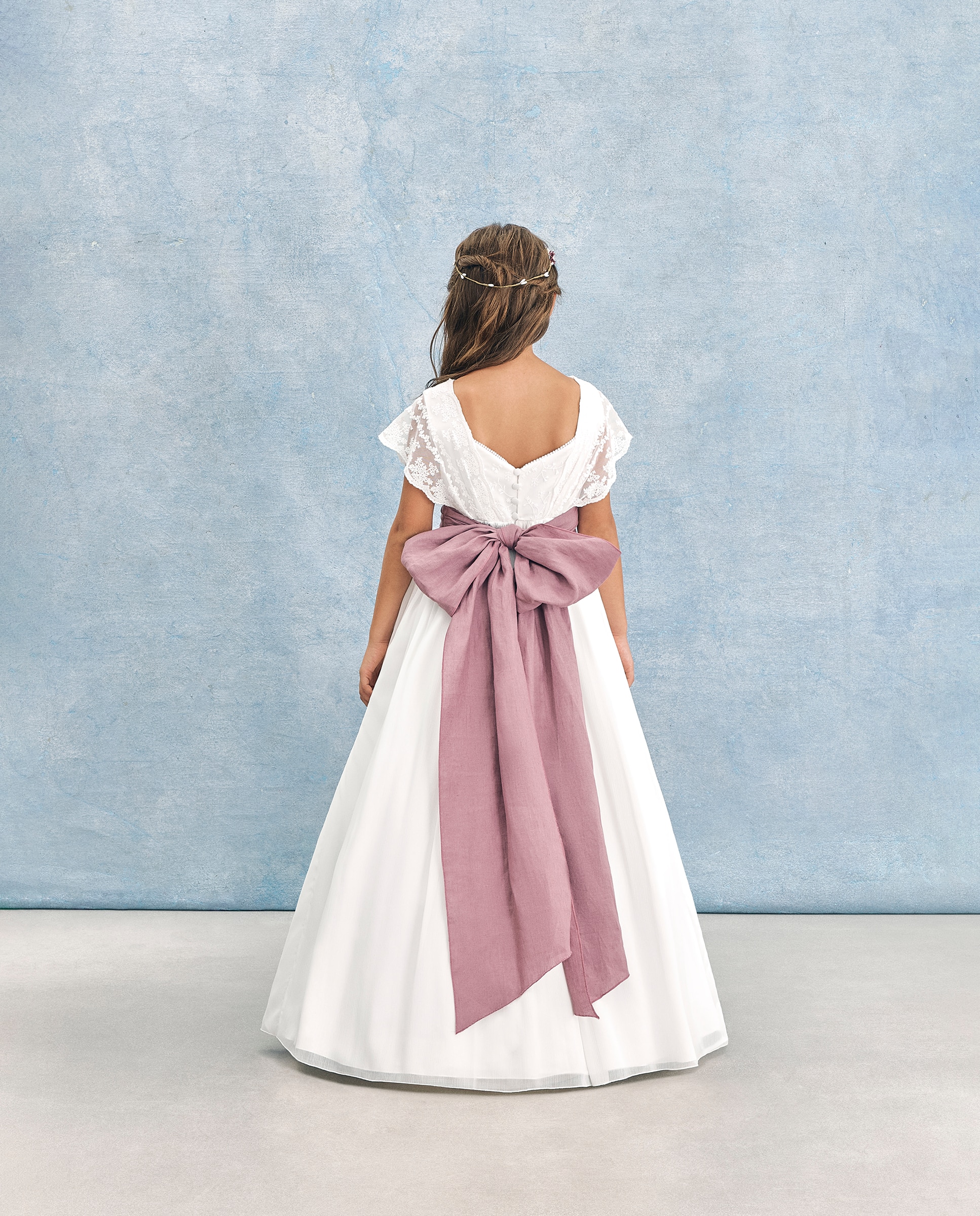 Vestido de Comunhão Ondulado Borealis Coconut El Corte Inglés Branco-marfim-5
