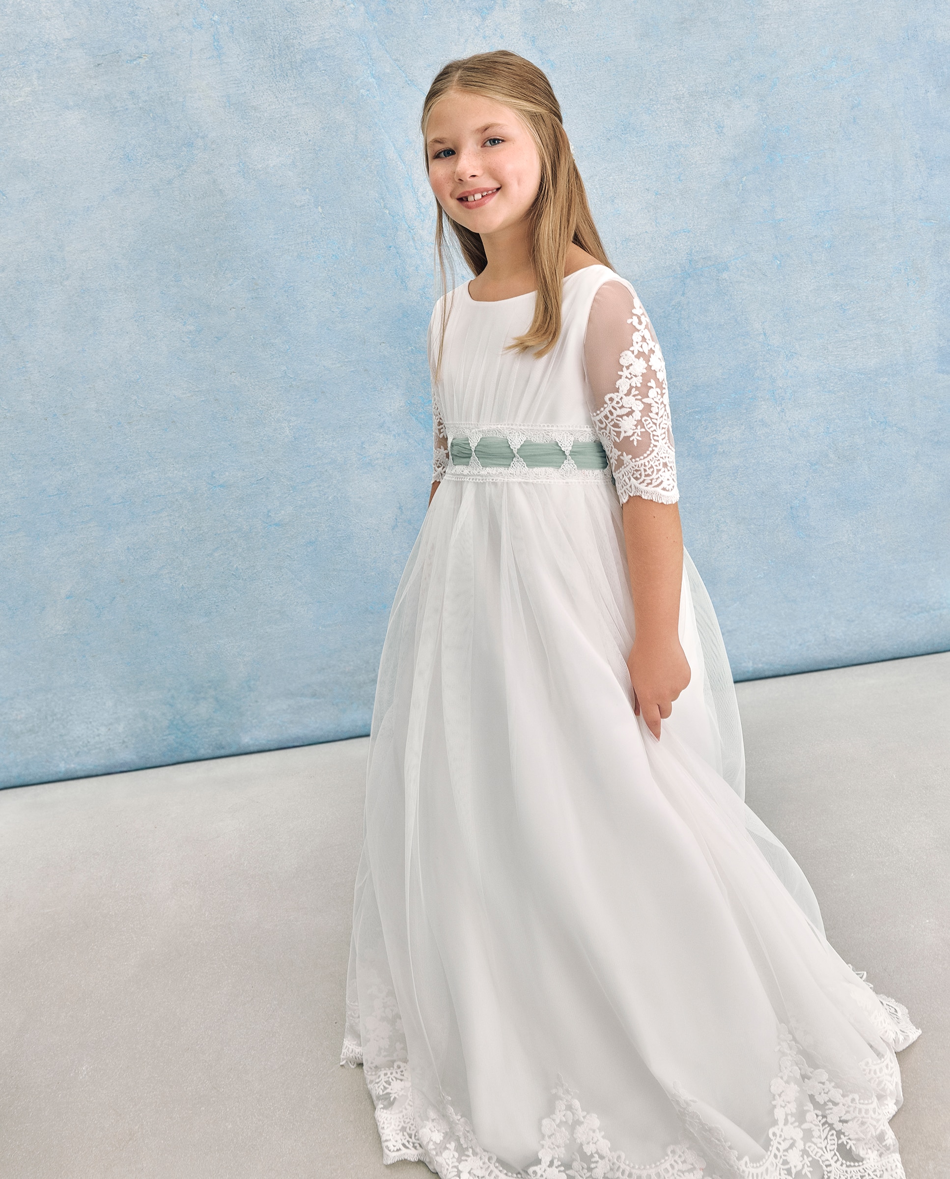 Vestido de Comunhão com Bordado Polaris Coconut El Corte Inglés Branco-marfim-1