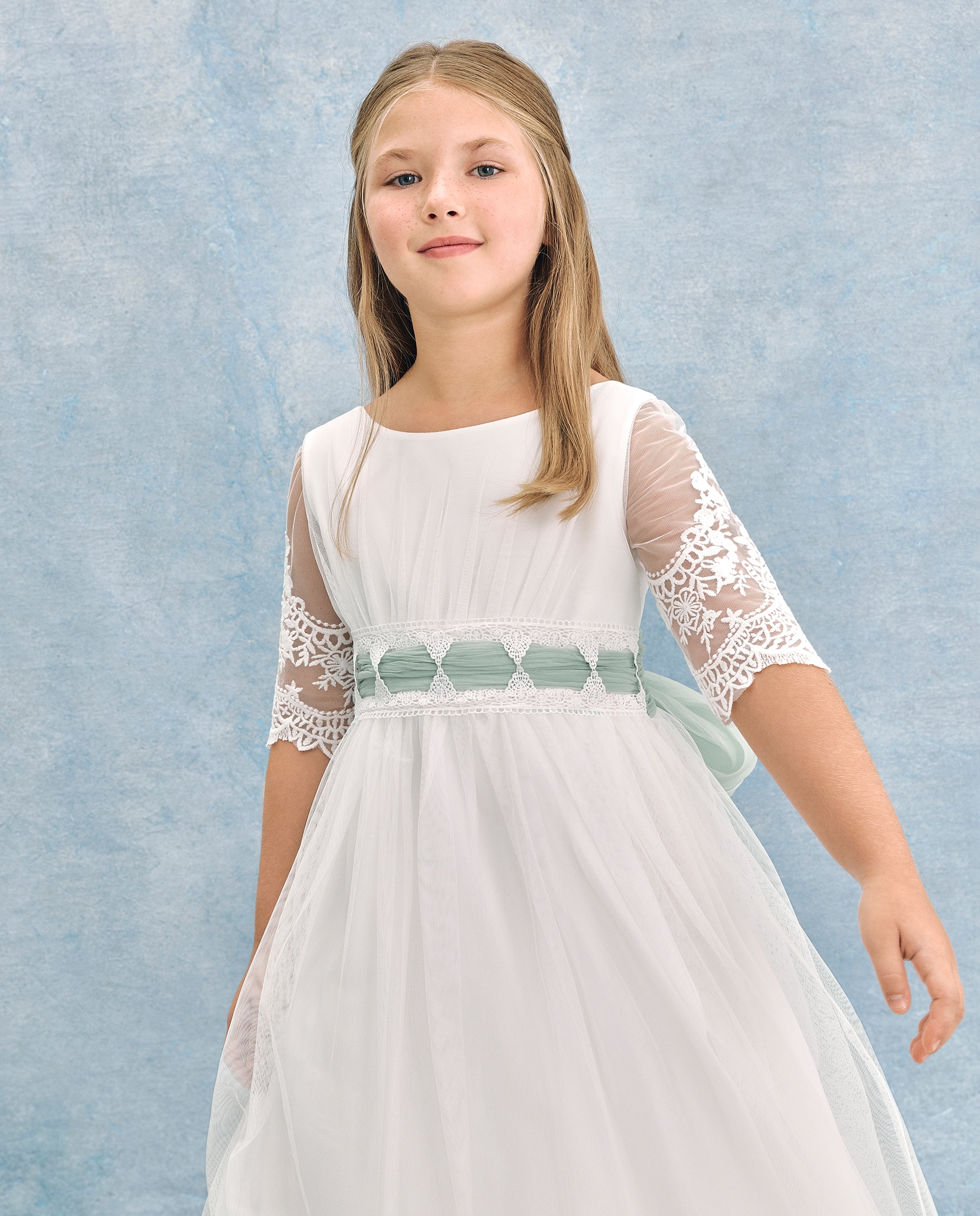 Vestido de Comunhão com Bordado Polaris Coconut El Corte Inglés Branco-marfim-3