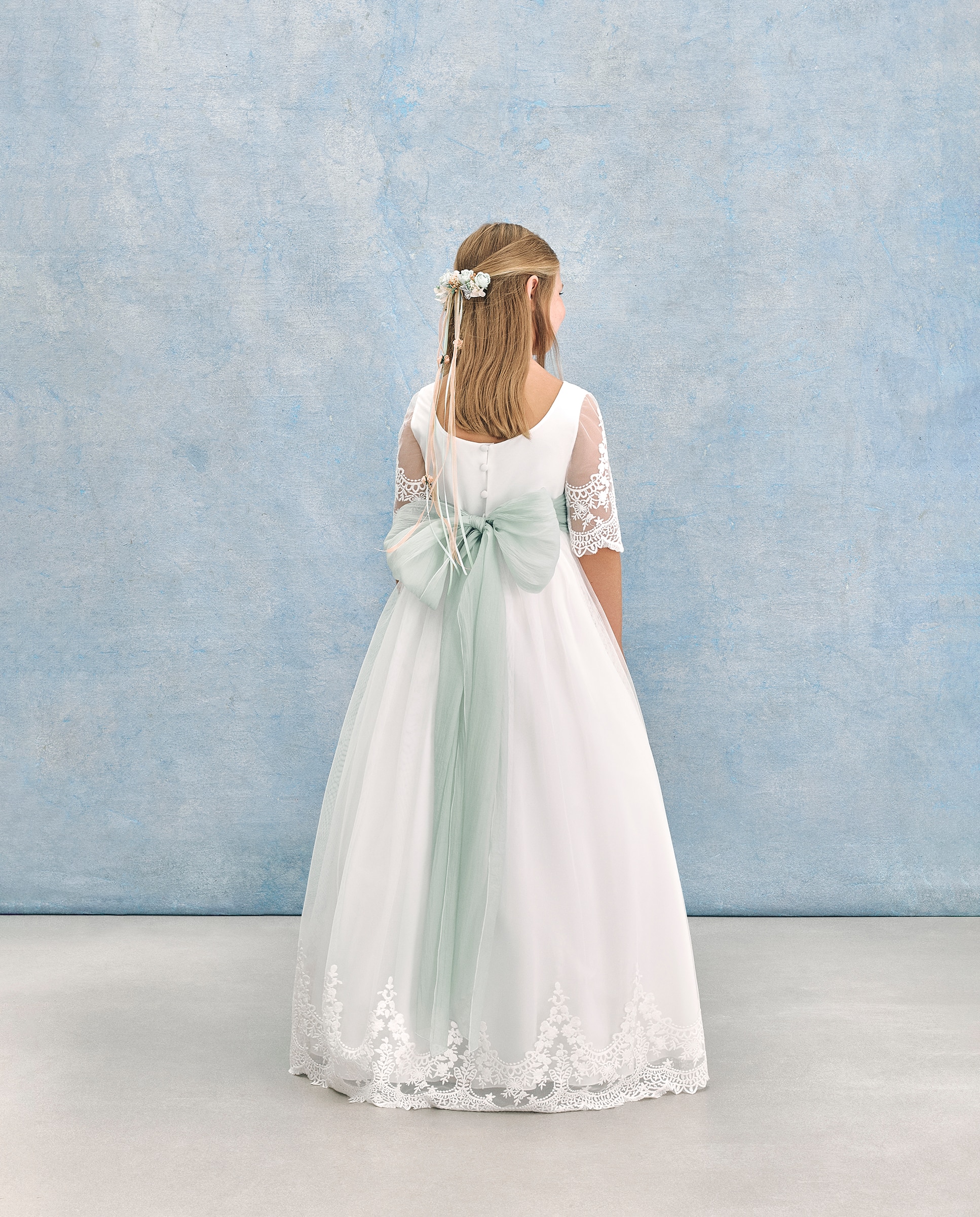 Vestido de Comunhão com Bordado Polaris Coconut El Corte Inglés Branco-marfim-5